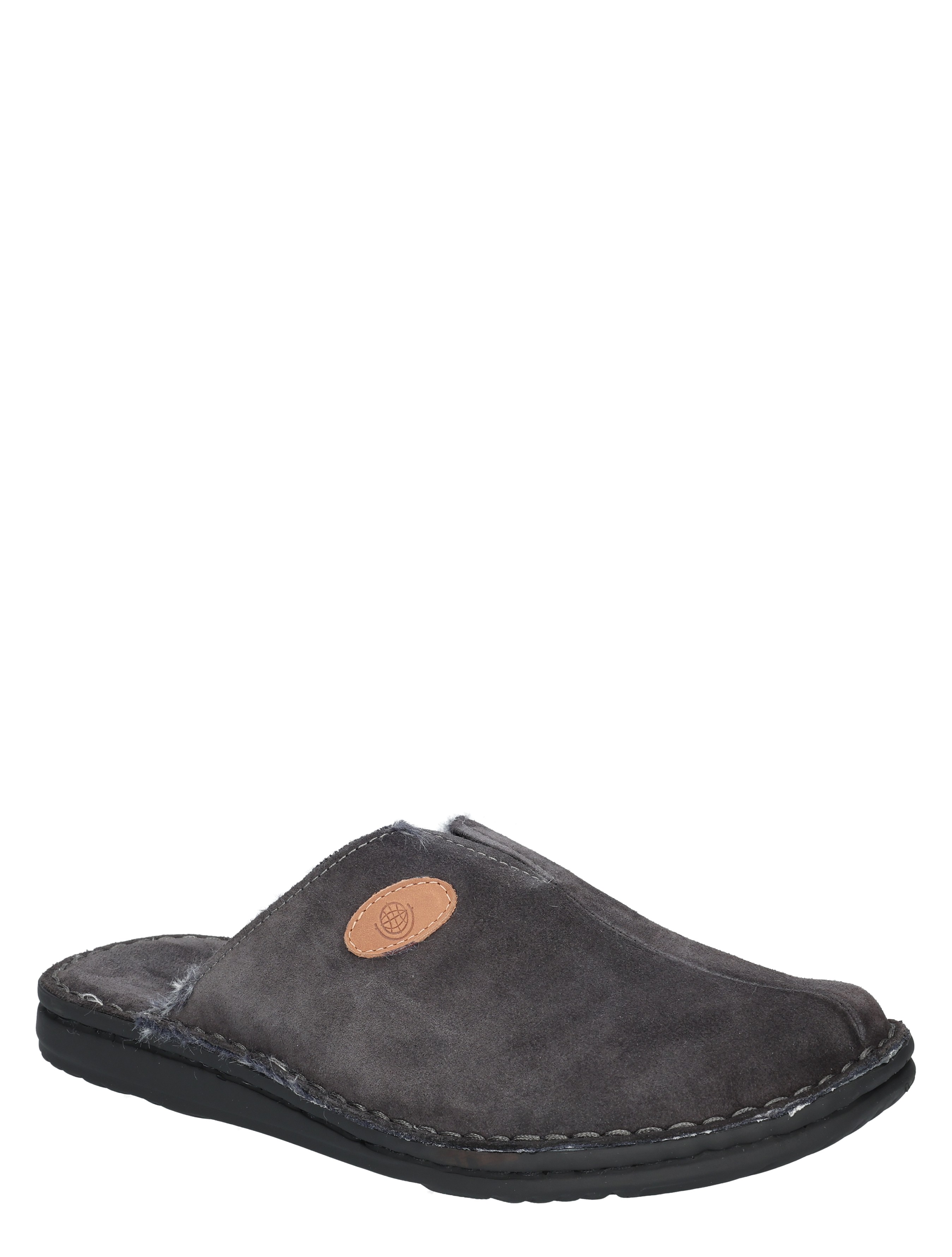slip-on, slipper, grijs, suède, laarsgemaakte zolen