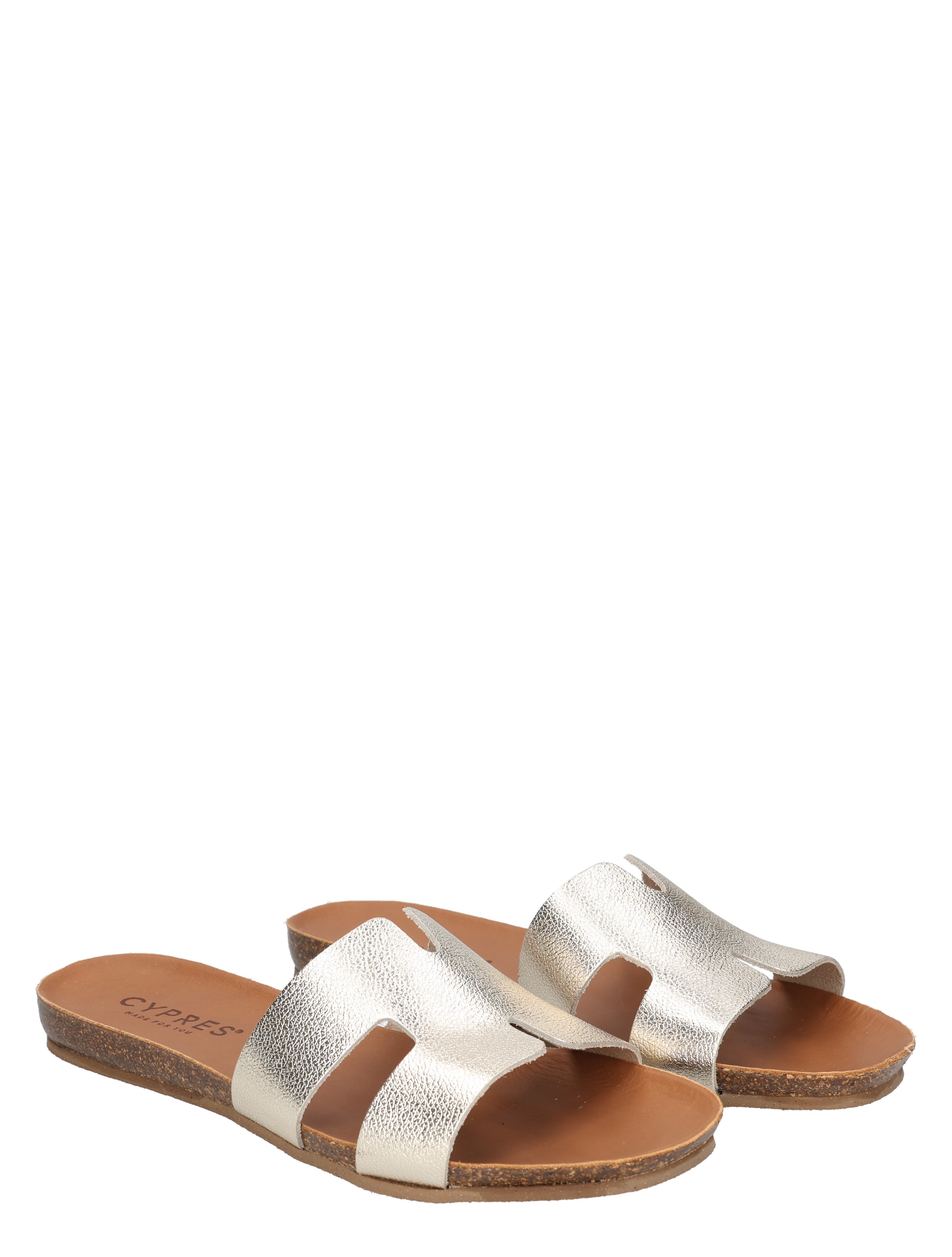 slippers, sandals, open-toe, metallic, two-strap