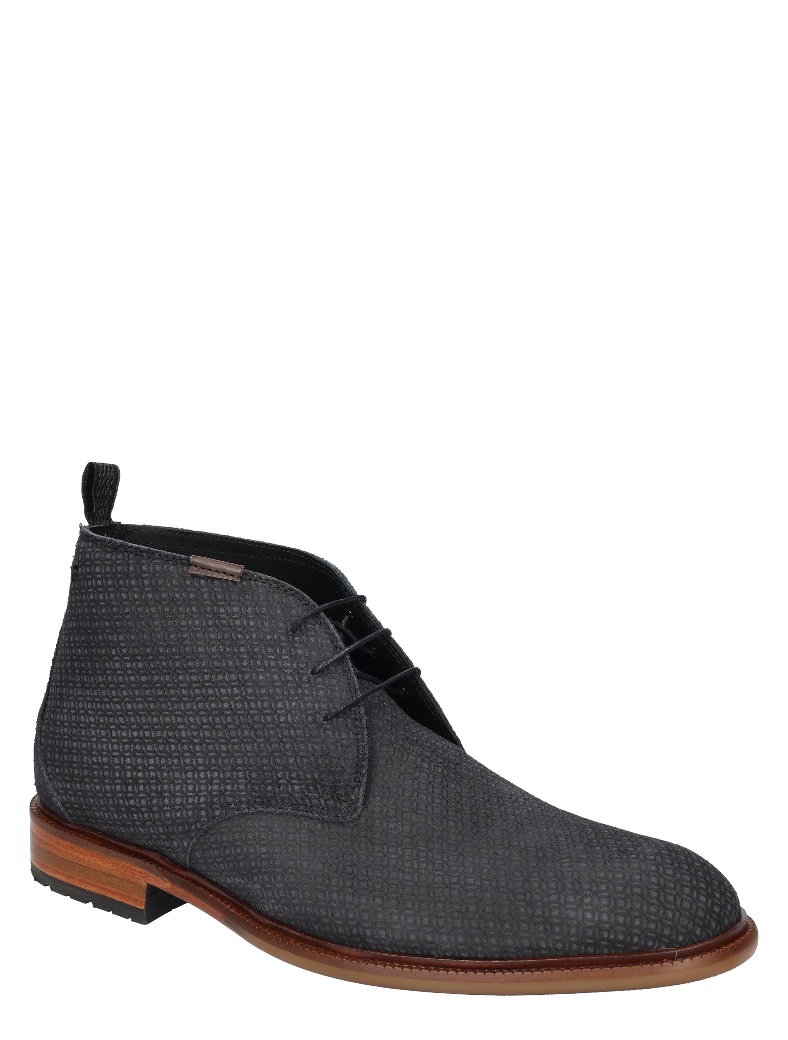 pantoffel, boot, hoge enkel, grijs, leer