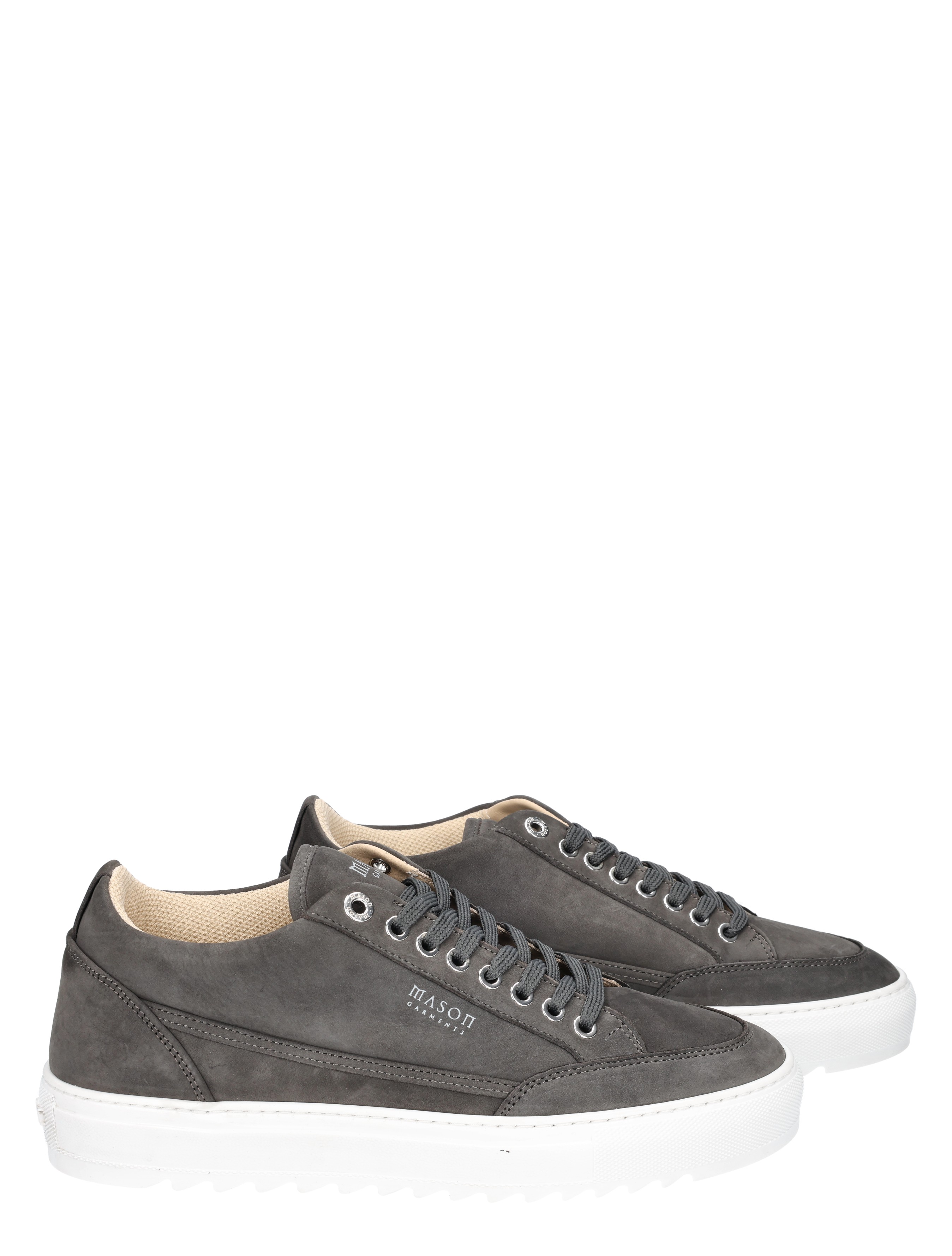sneaker, grijs, suède, luidband, vlechtzool