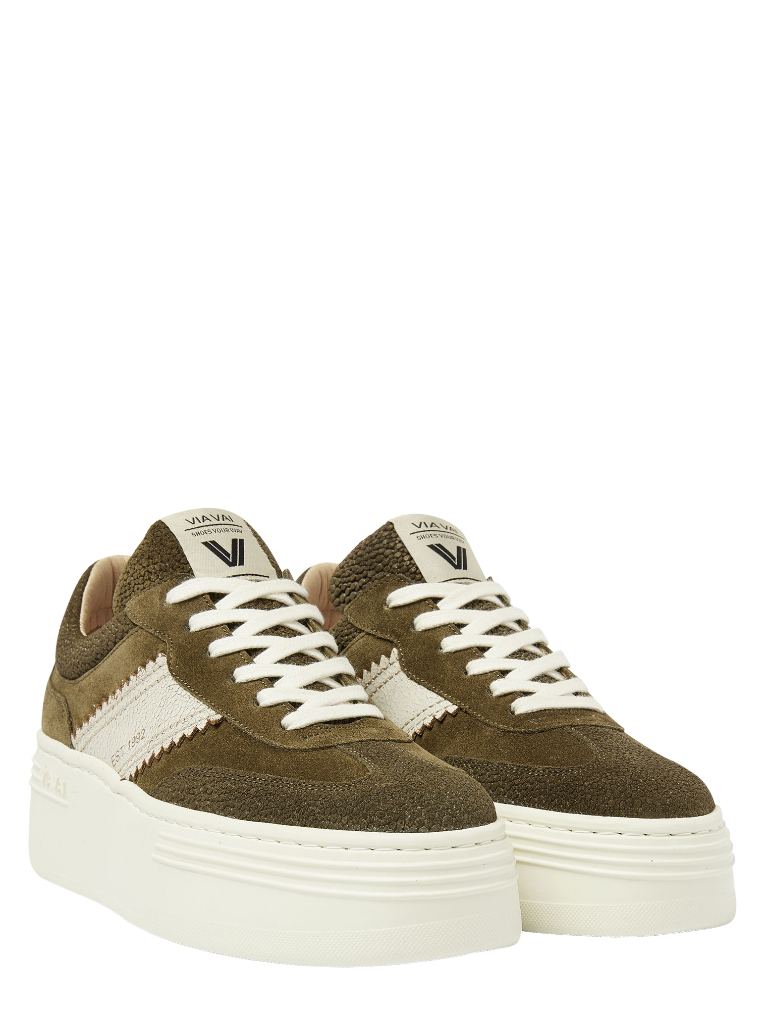 VIA VAI - 62157 Isa Romi 01-1164 Green Bambu - Sneakers - Dames - Lage Sneakers - 47798_66_3