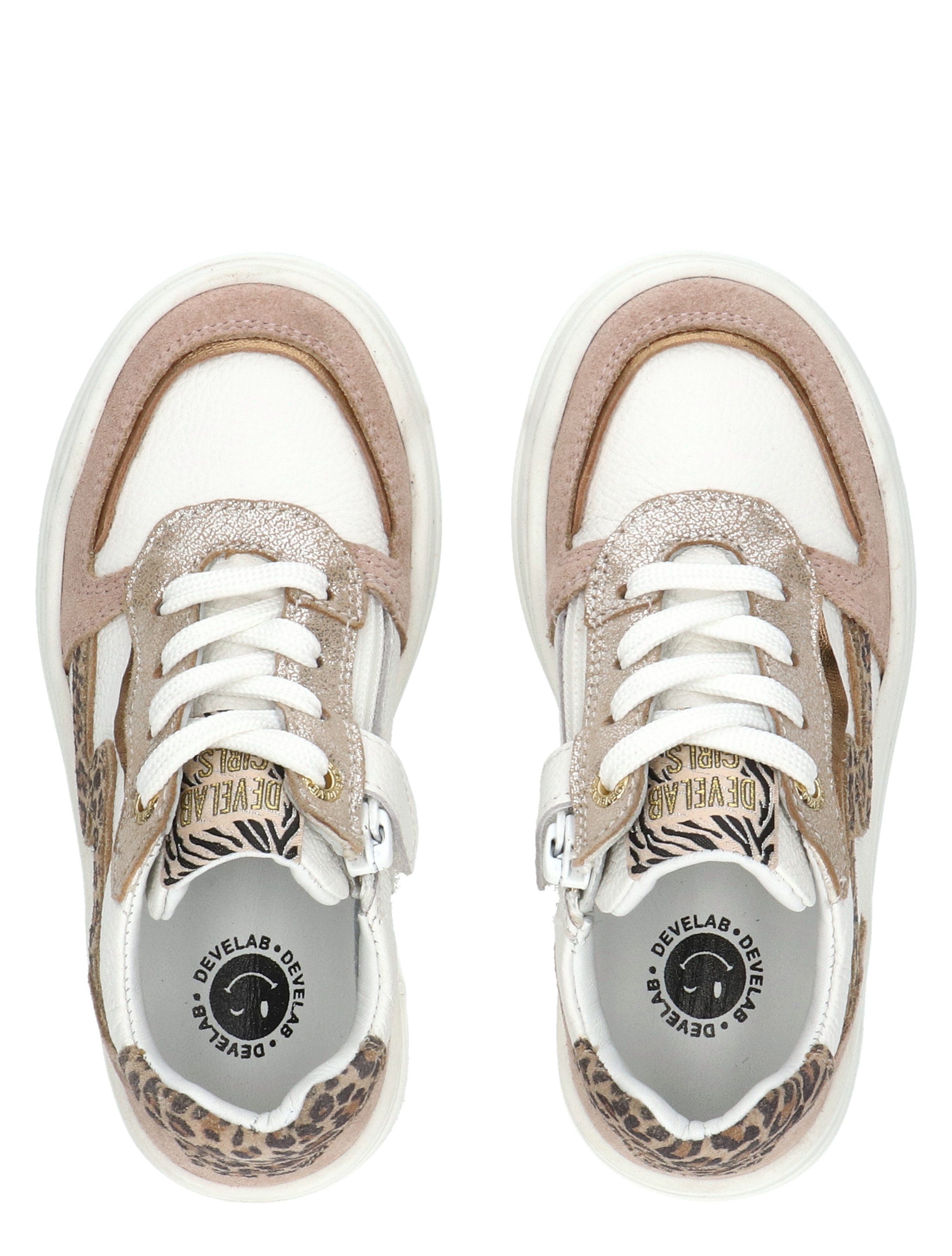 Develab - 44436 Beige Combi - Meisjes - Lage Sneakers - Sneakers - 50540_77_7