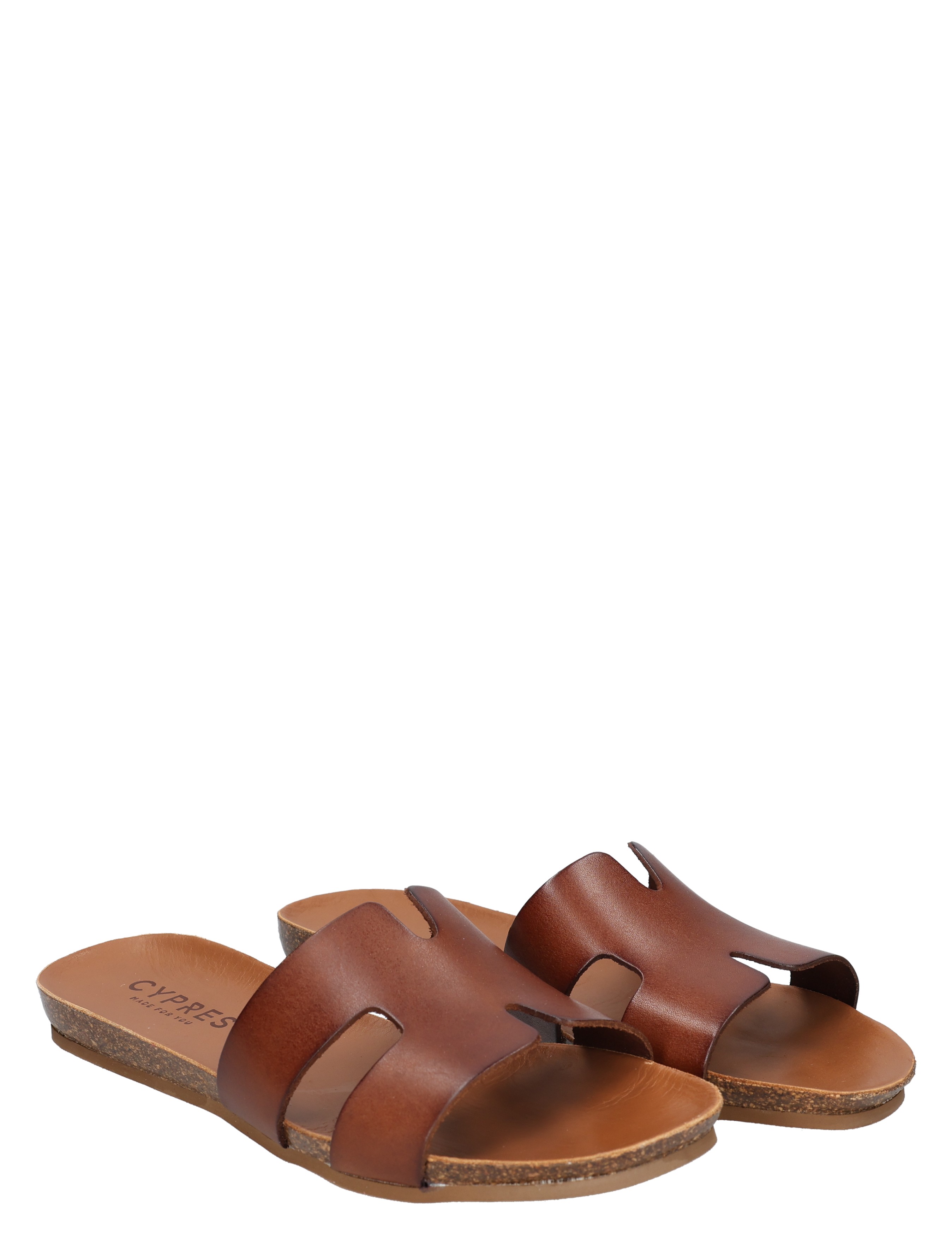 sandalen, lederen, bruin, opentoes, slippers