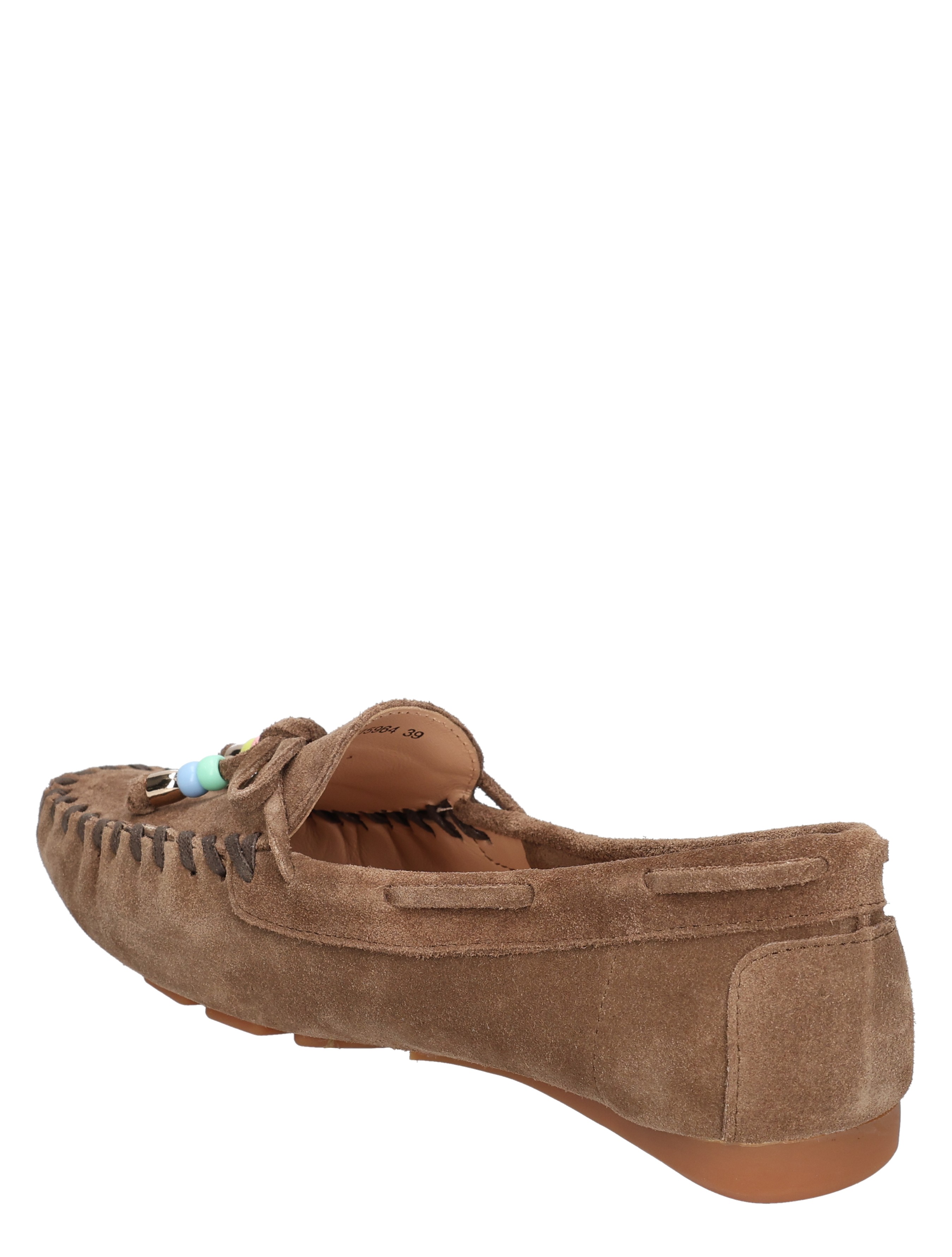 slipper, moccasin, suede, brown, beads