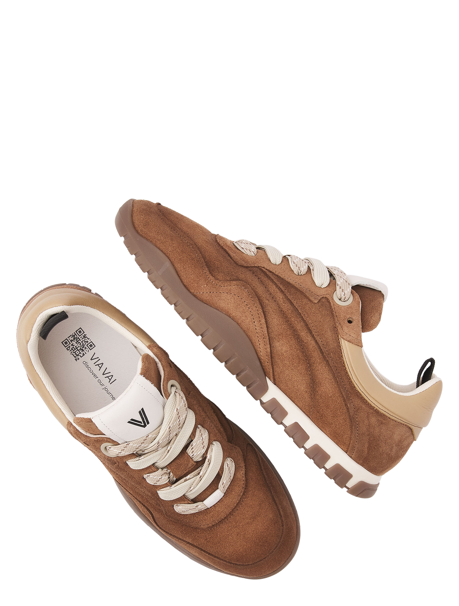herenschoenen, sneakers, bruine suede, witte veter, rubberen buitenzool