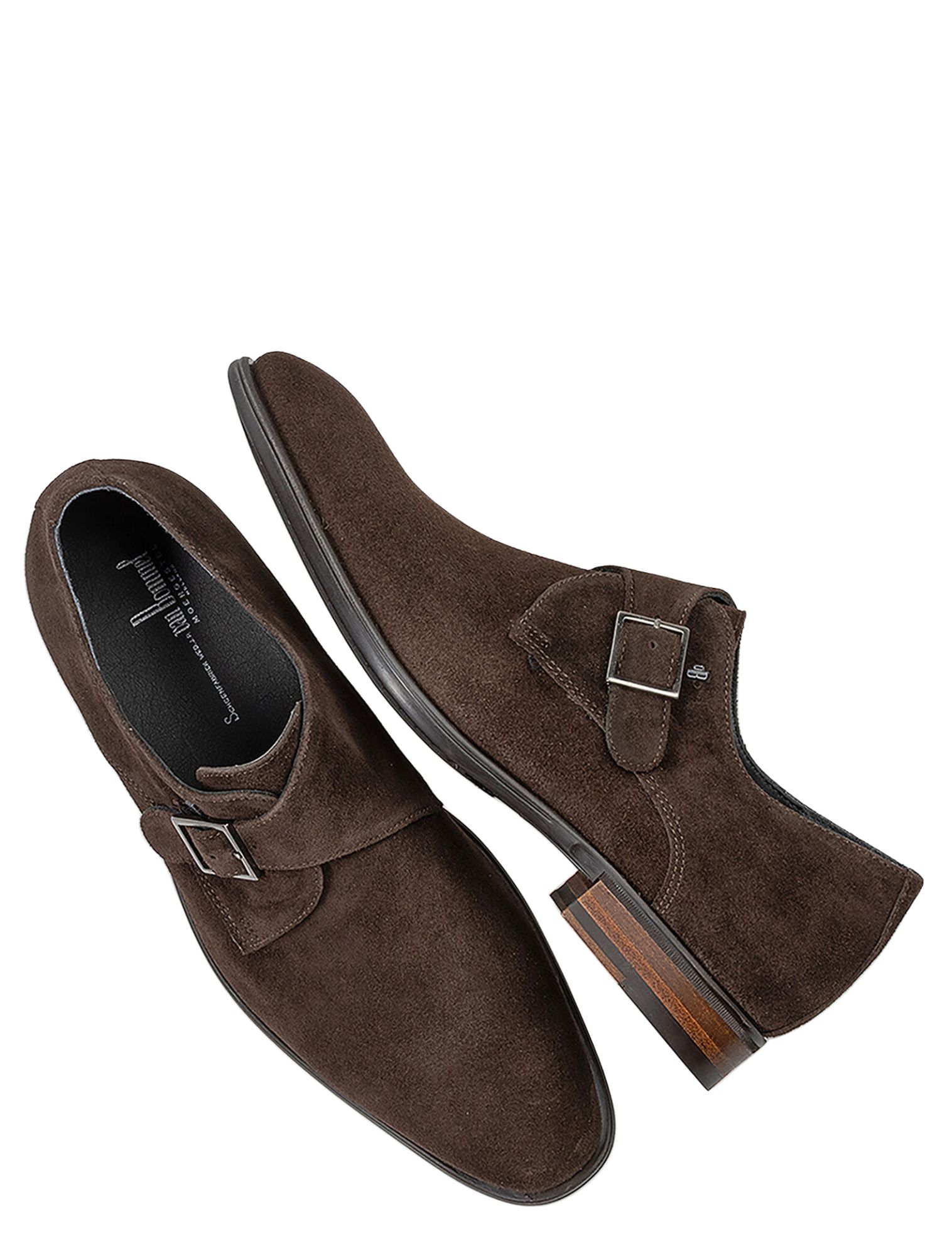 bruine suede schoenen, diepe bruine kleur, monk strap, gesp details, leren zool
