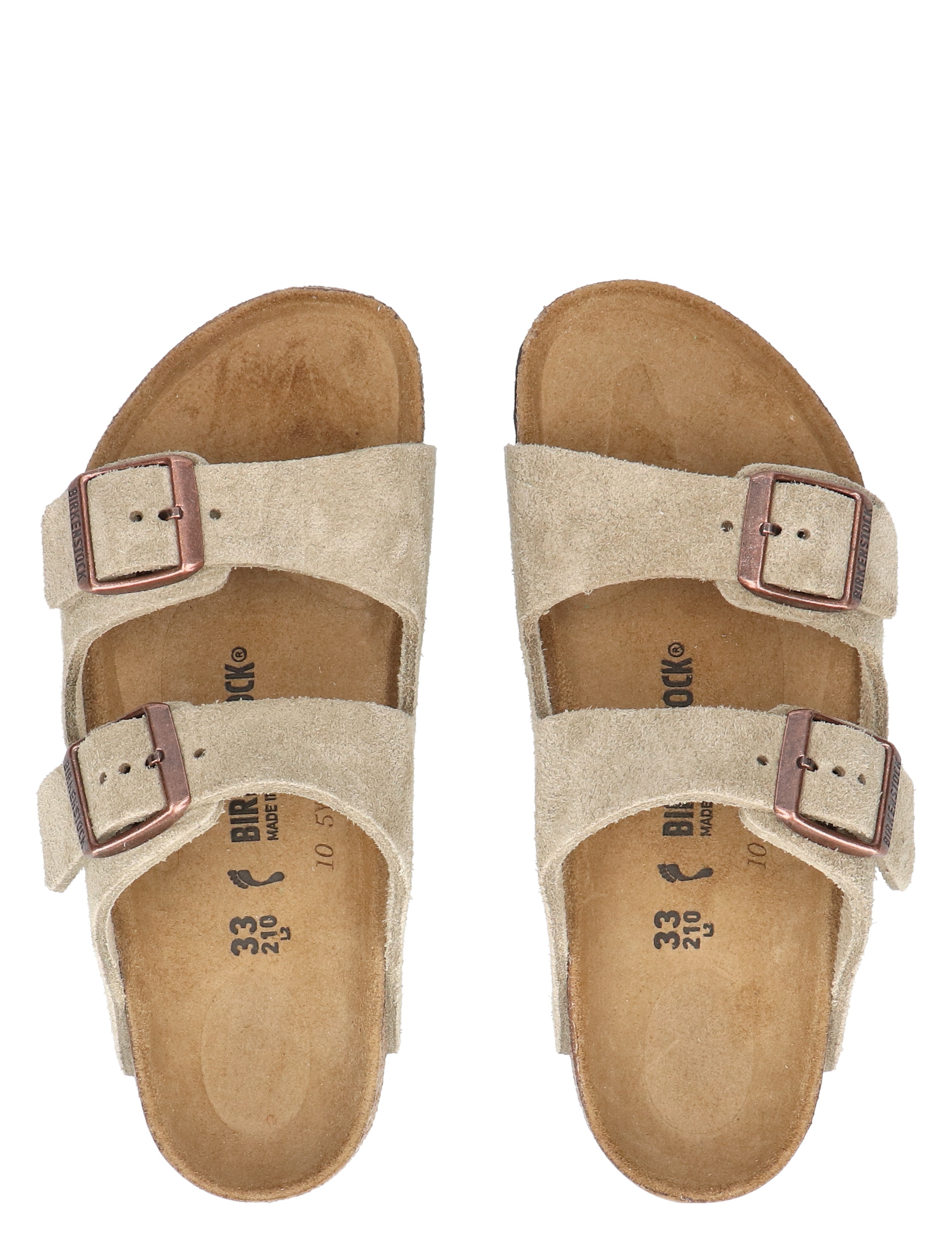 Birkenstock - Arizona Kids Suede  Taupe Narrow - Meisjes - Slippers - 50687_77_1