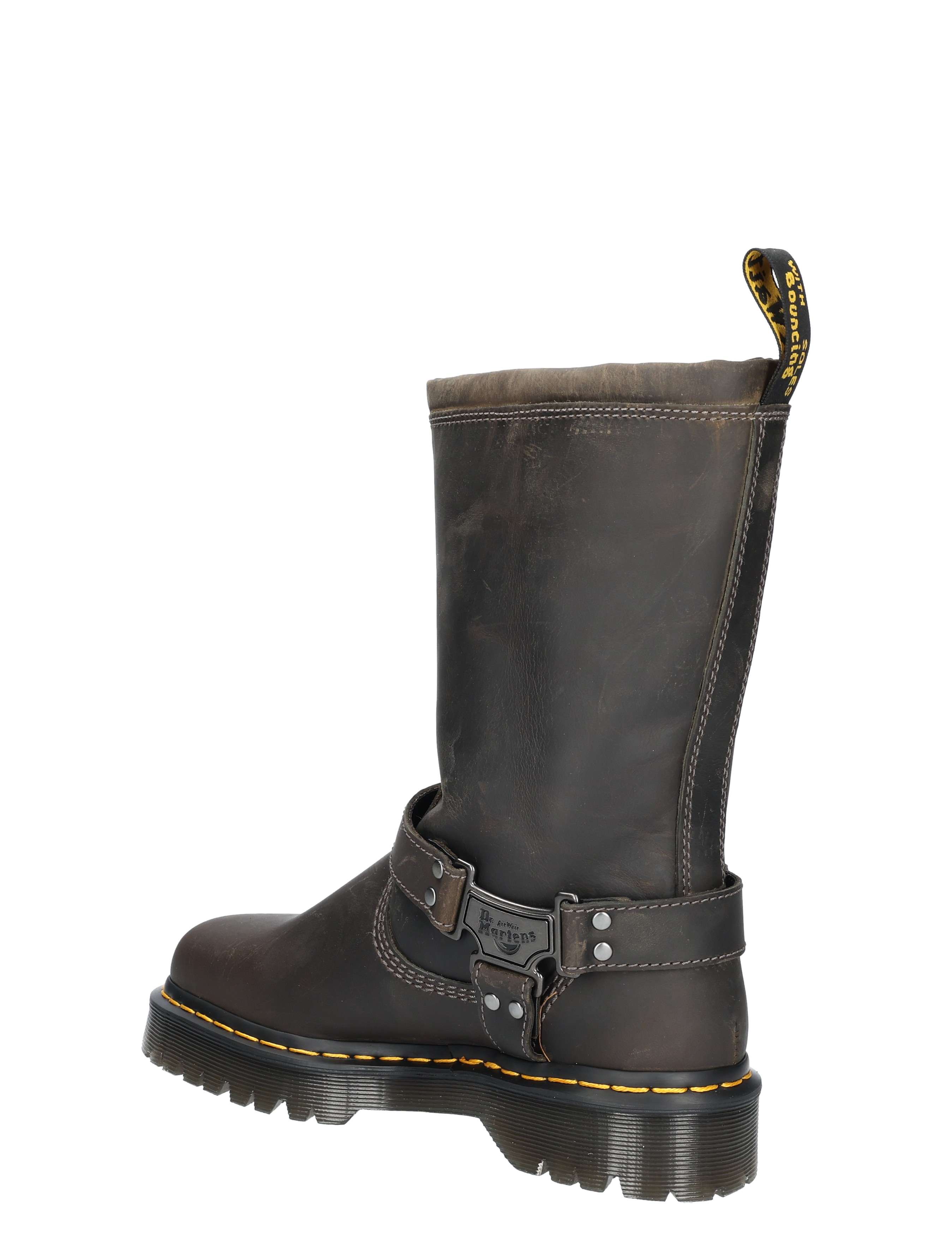 Dr. Martens - Anistone Hidam Charcoal Grey Burnish - Dames - Boots - Biker Boots - 48217_99_4