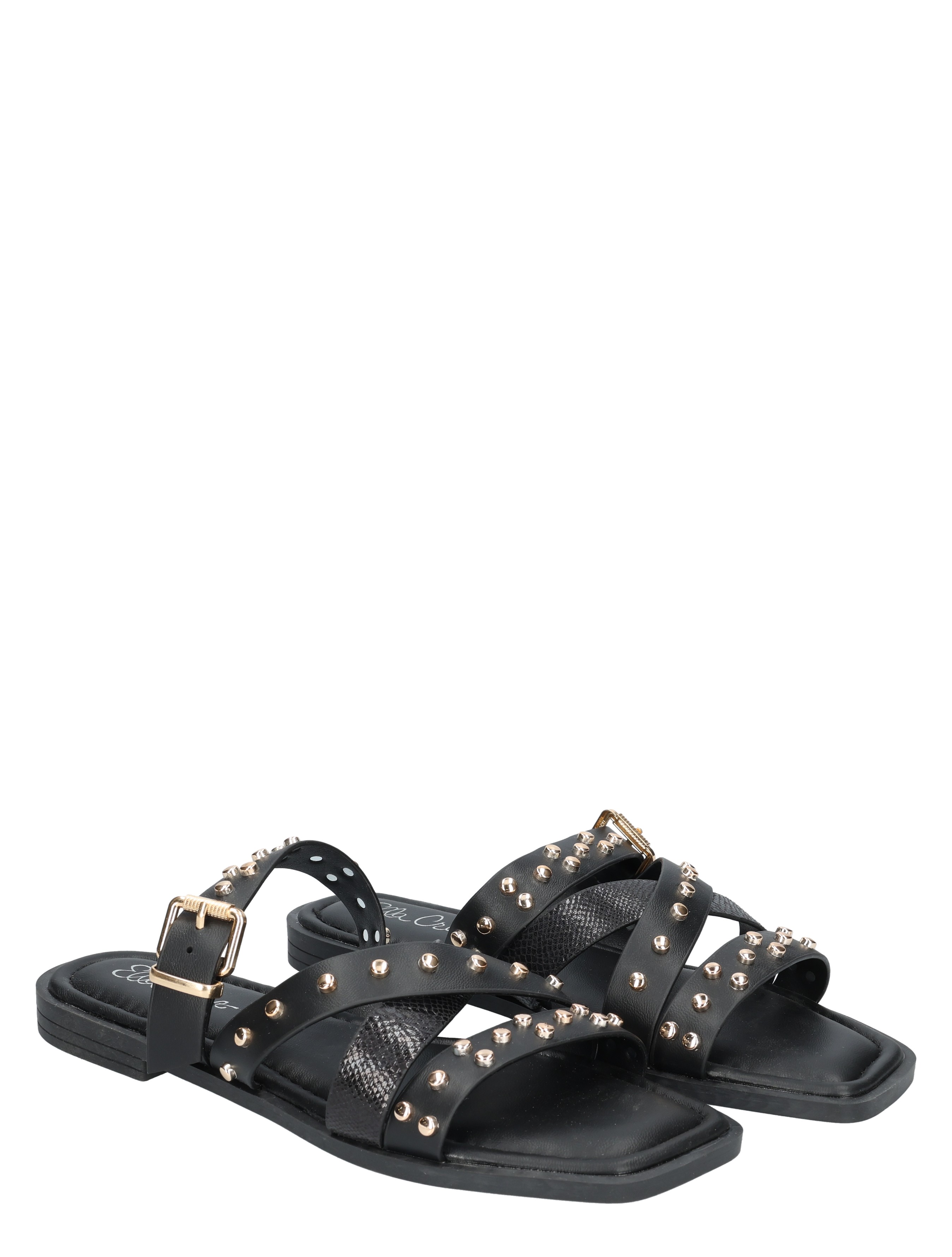 sandalen, sandalen met studs, zwarte sandaal, bandjes, open tenen