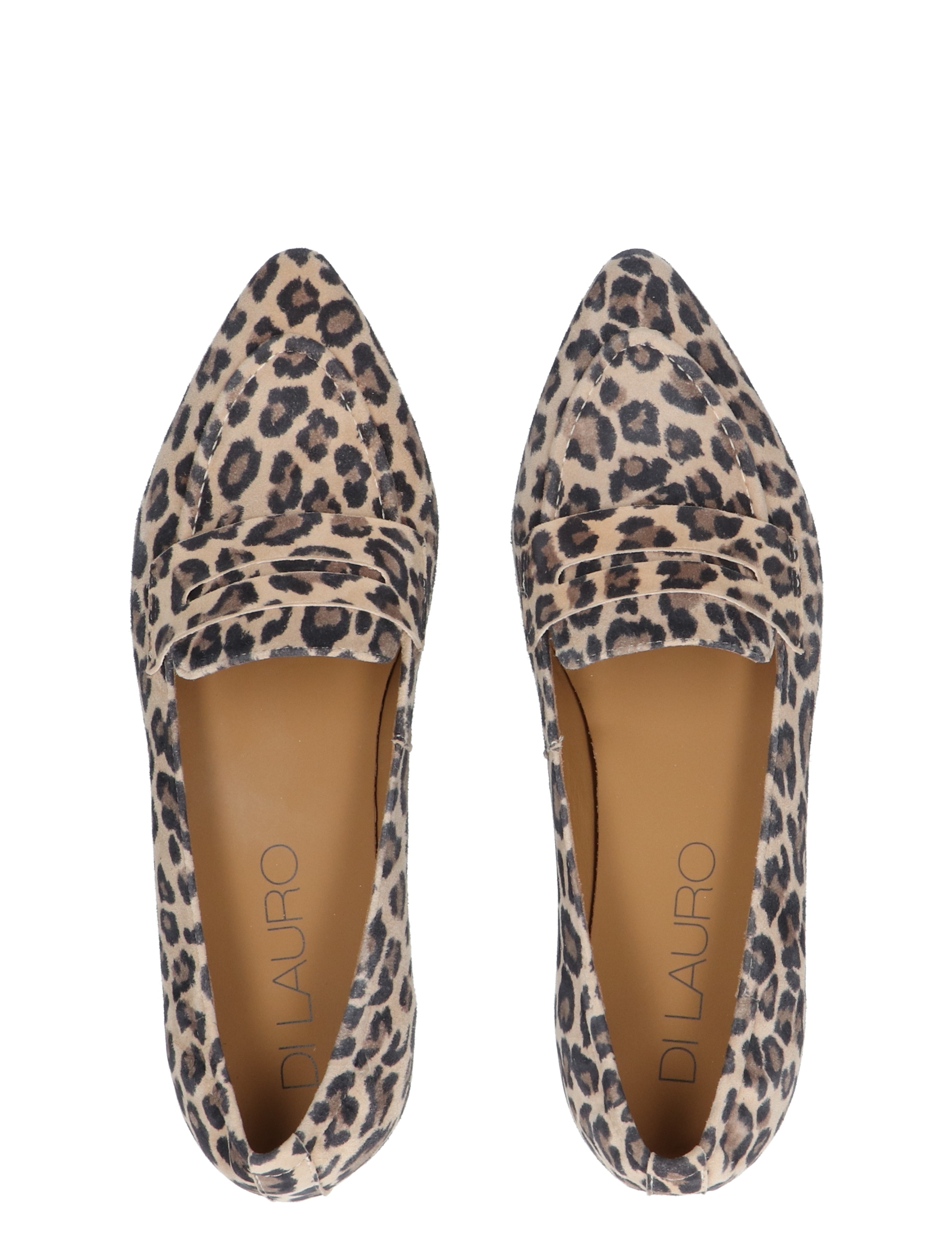 Di Lauro - Tera Beige Black Leopard Suede - Dames - Loafers - 47561_71_7