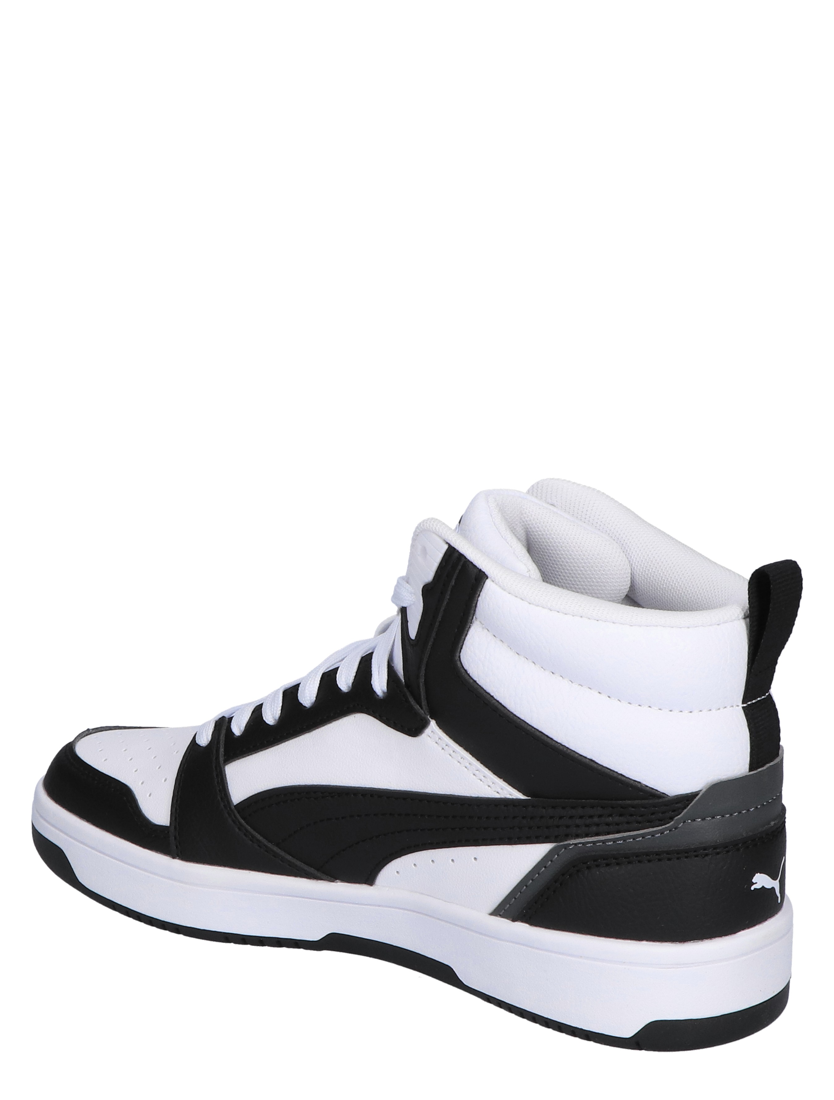 Puma - Rebound V6 Mid Jr White Black Shadow Grey - Meisjes - Jongens - Sneakers - Sneakers - Hoge Sneakers - Hoge Sneakers - 44977_81_4