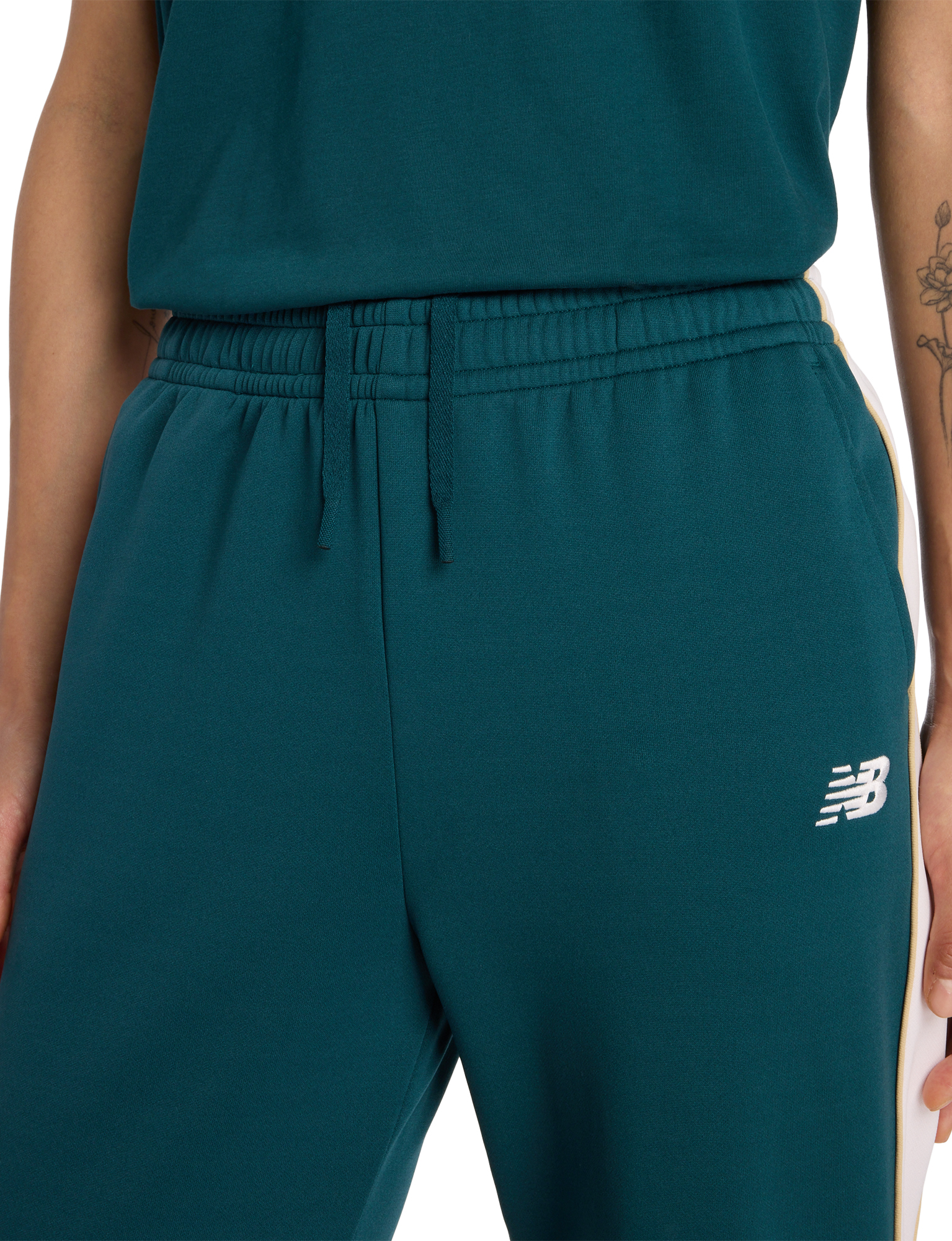 broek, emerkment, drawstring, teal, sportkleding