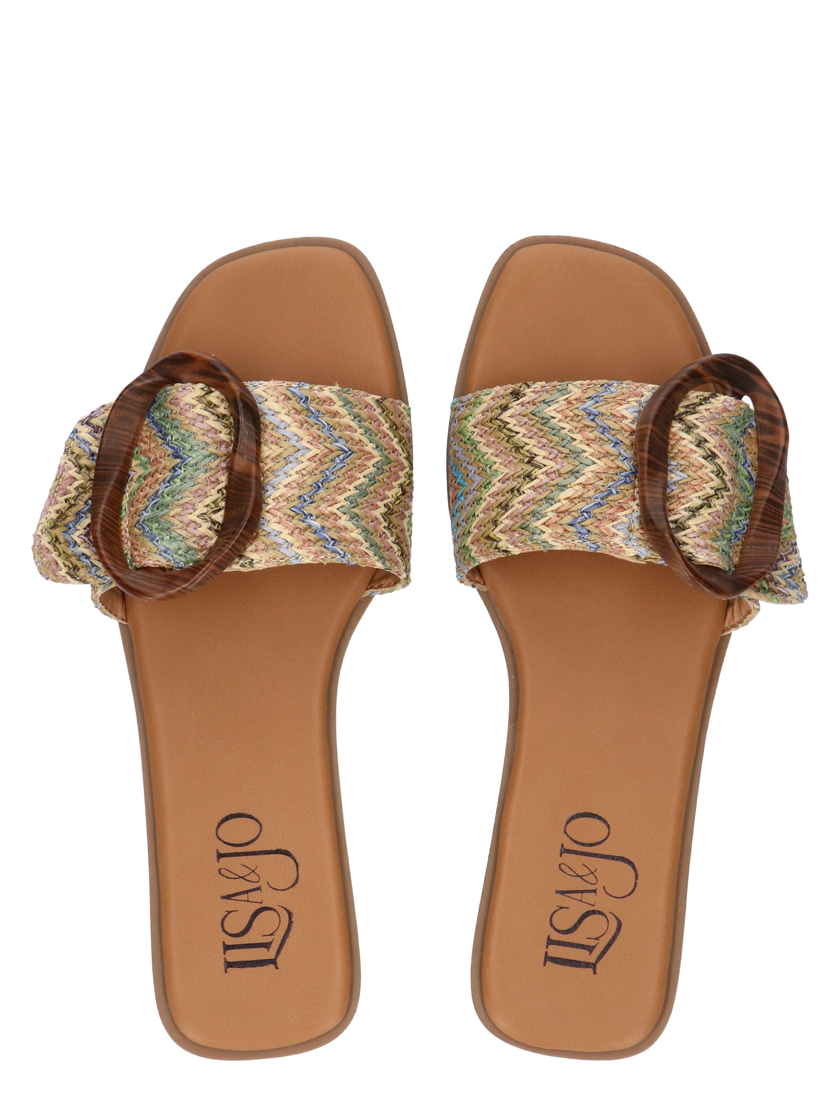 Lisa & Jo - Dedra Multi Raffia - Dames - Muiltjes - 50213_59_1