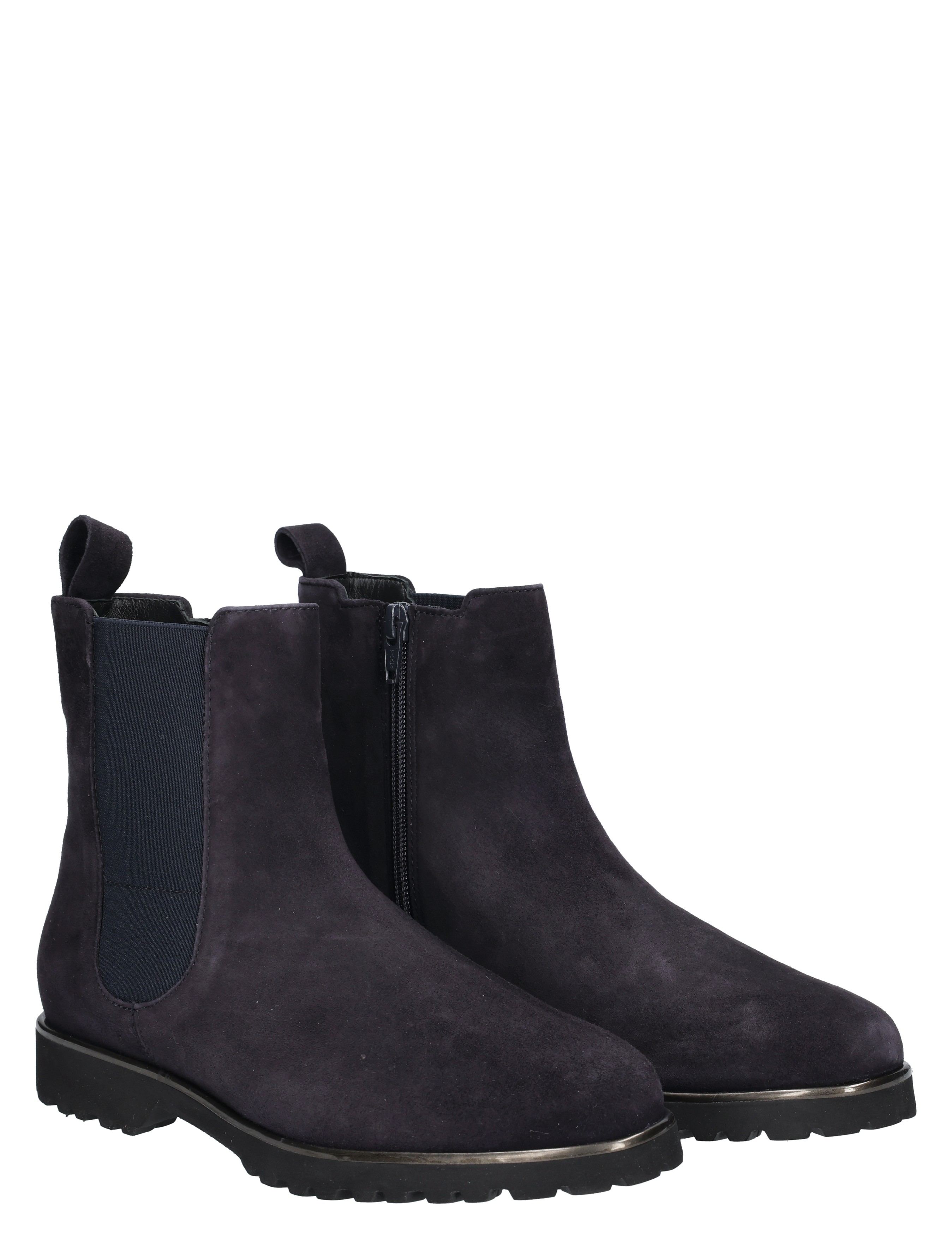 boots, ankle boots, suede, rits, donkerblauwzwart
