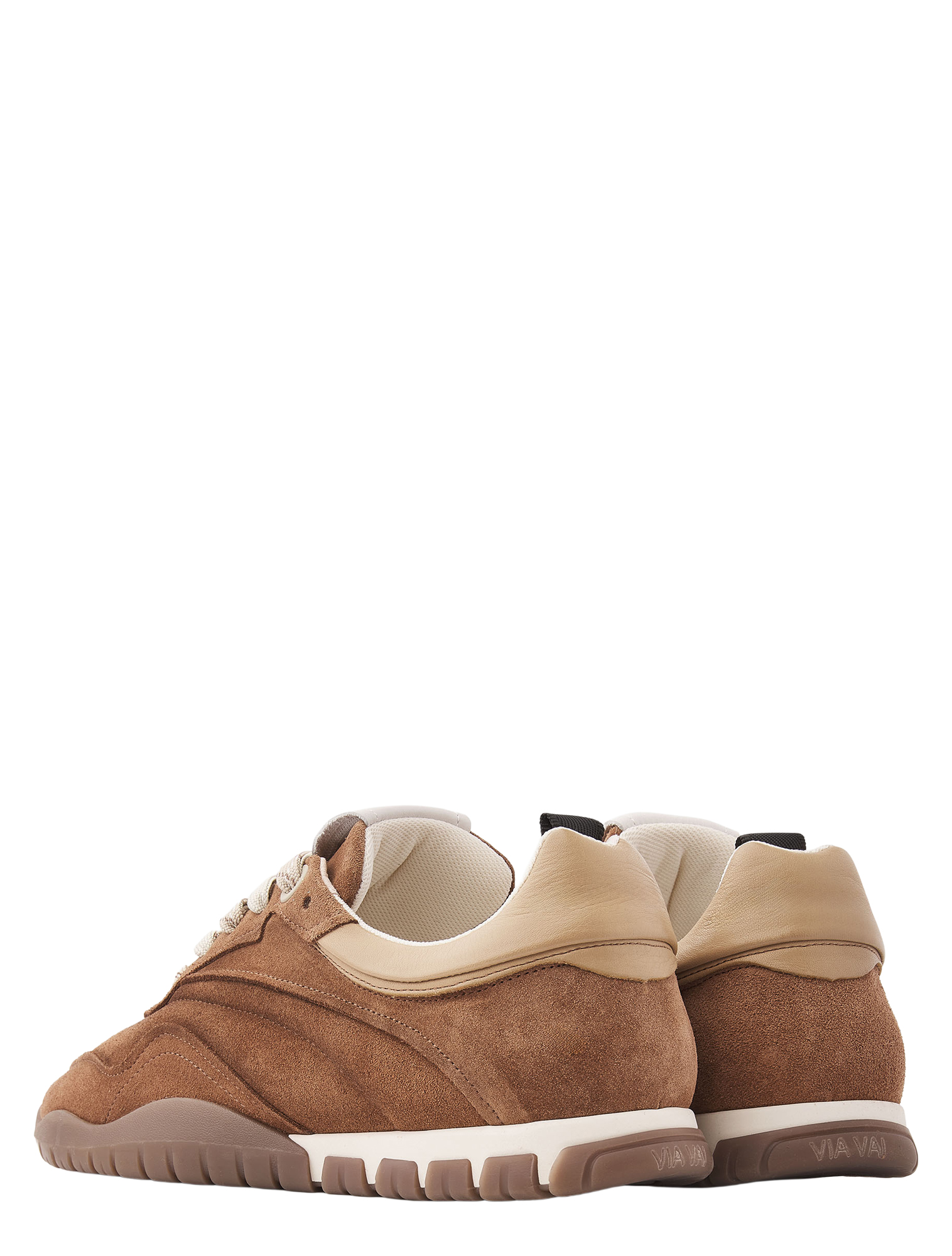 Sneakers, Suede, Brown, Leather accents, Casual shoe