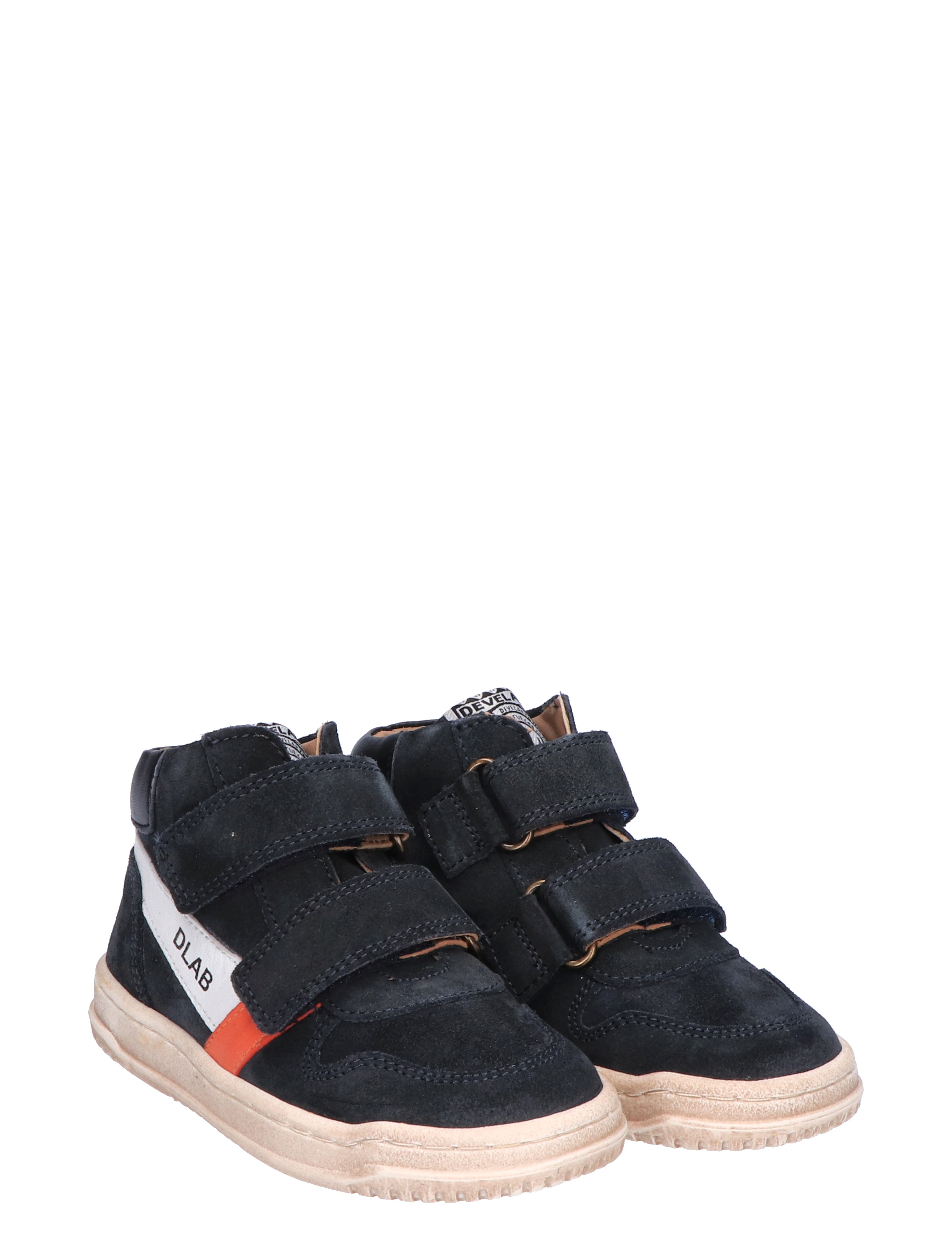 Develab - 45149 636 Navy Waxed - Jongens - Sneakers - Hoge Sneakers - Klittenbandschoenen - 45697_33_5