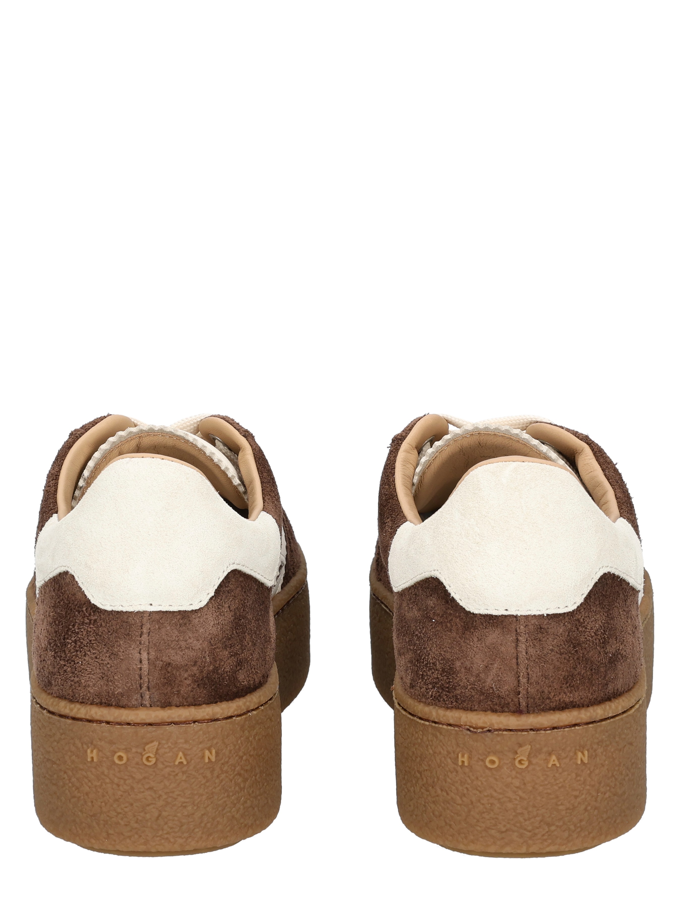 sneaker, suede, brown, platform, back view