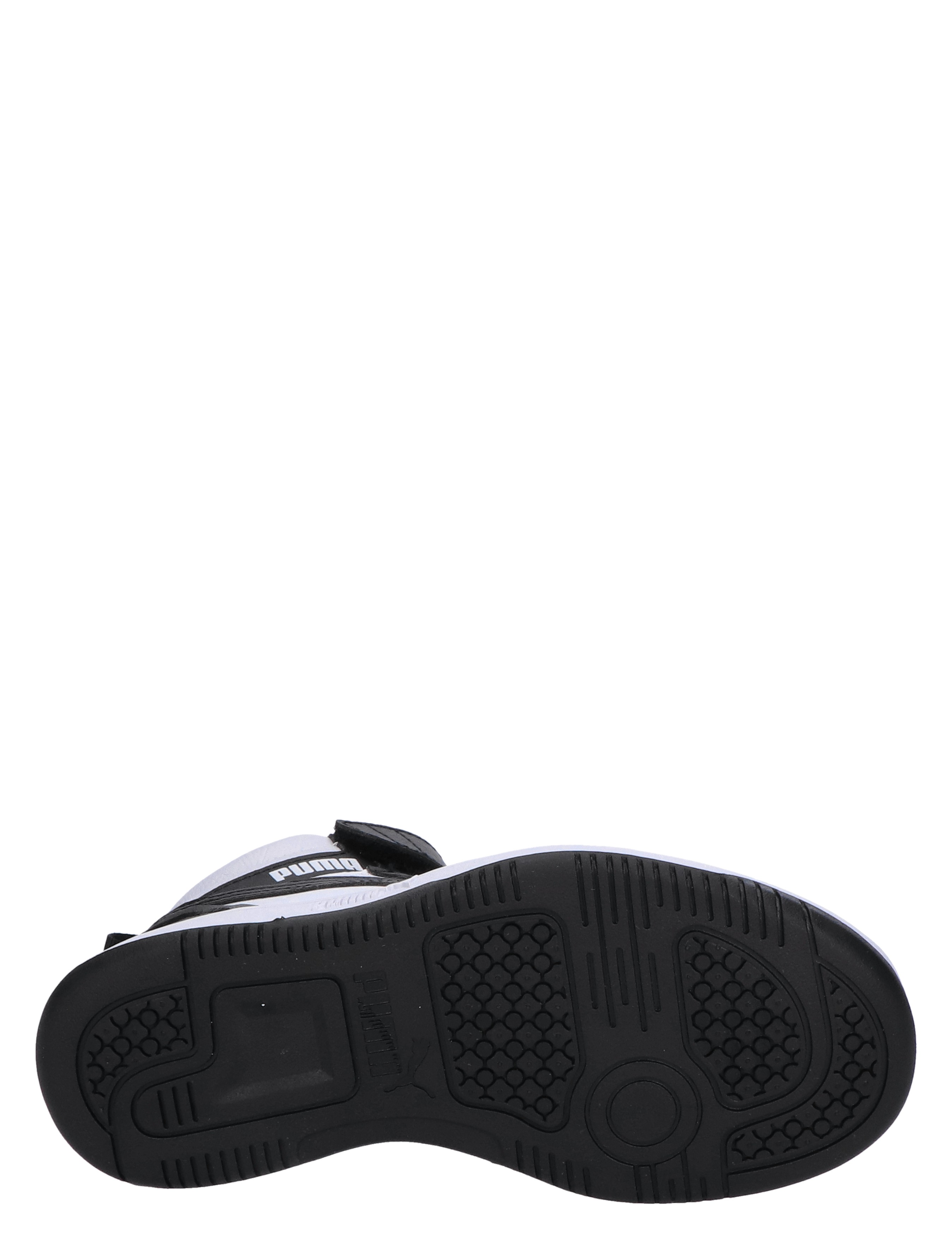 Puma - Rebound V6 Mid Basket Velcro White Black Grey - Meisjes - Jongens - Sneakers - Sneakers - Hoge Sneakers - Hoge Sneakers - 44970_81_8
