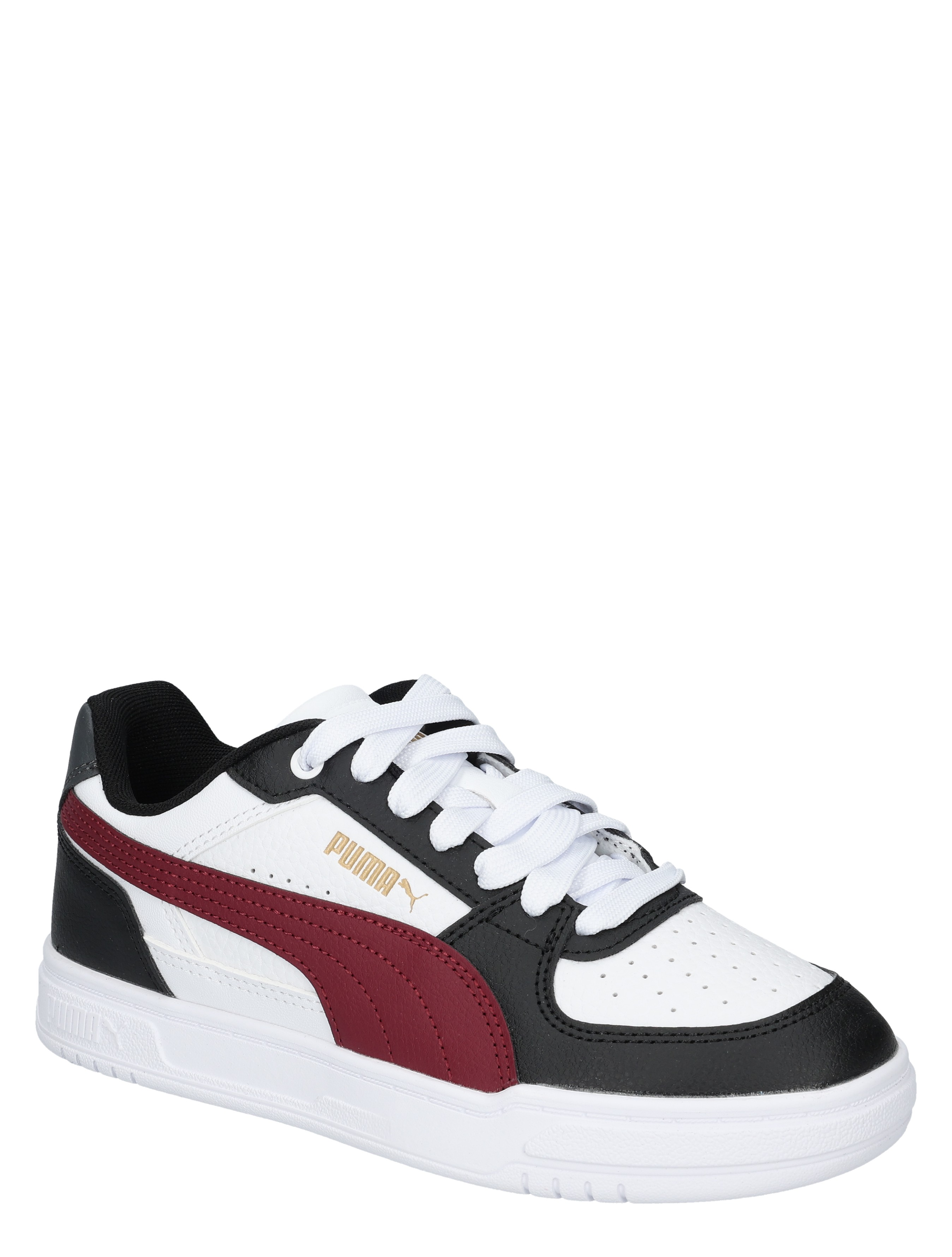 sneaker, witte schoen, puma, zwart-wit-rood, katoen/kunstleer