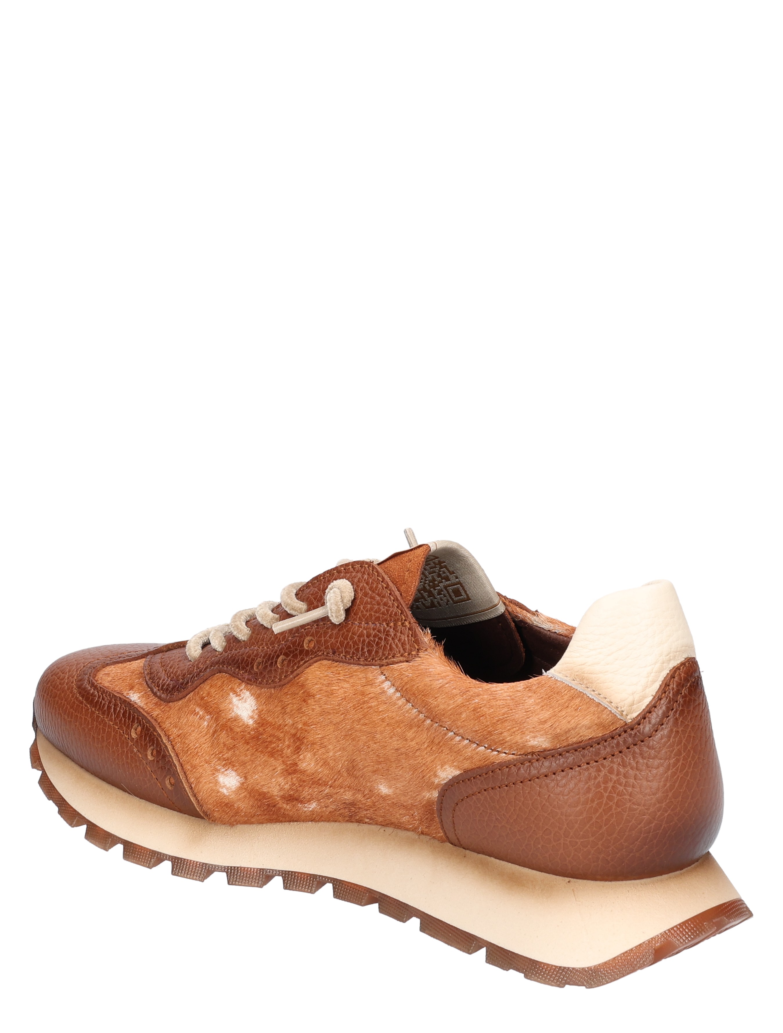 sneaker, luxe, lederen bovenstuk, gevlekt, bruine tint