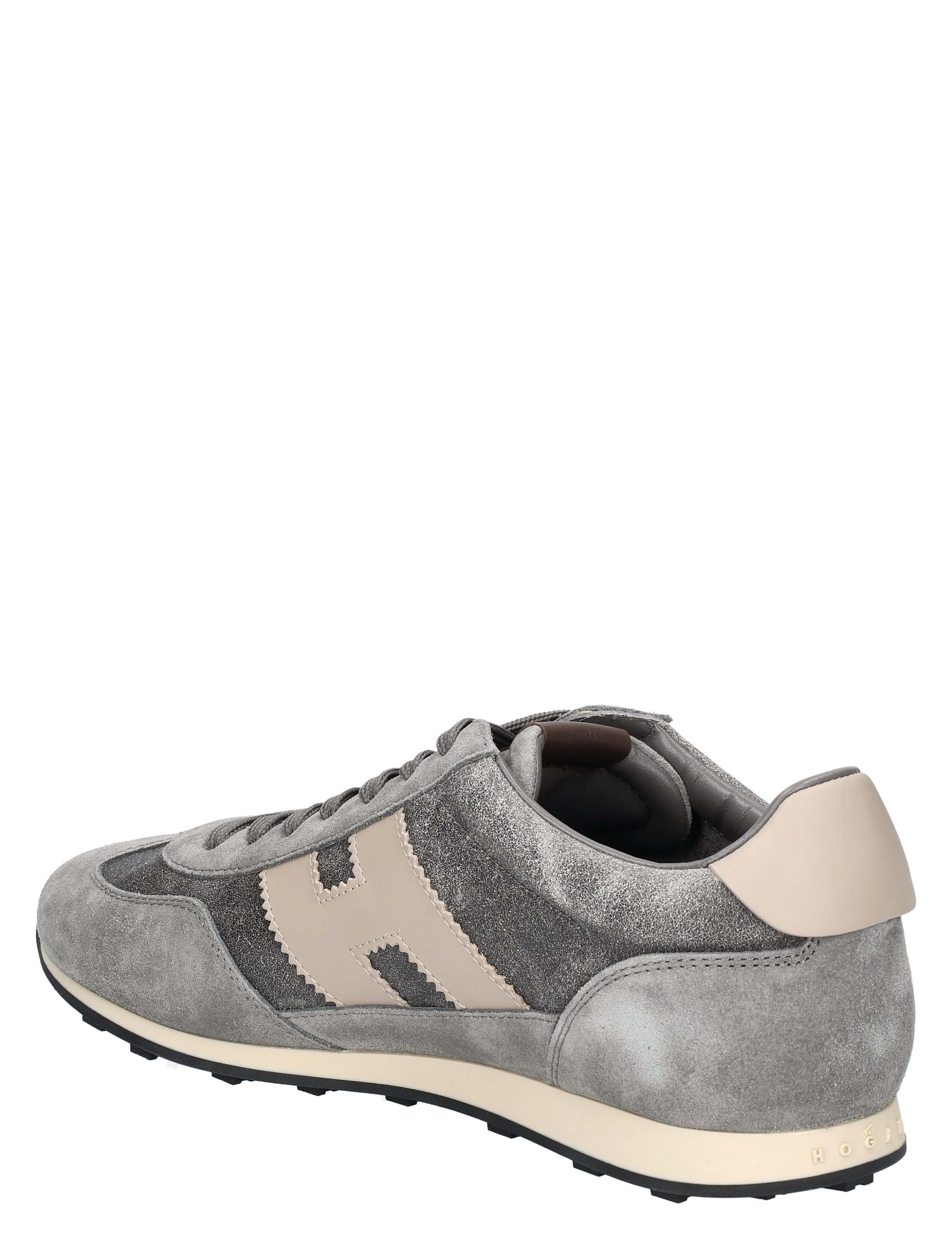 sneaker, grijs, suède, gebreid patroon, runner