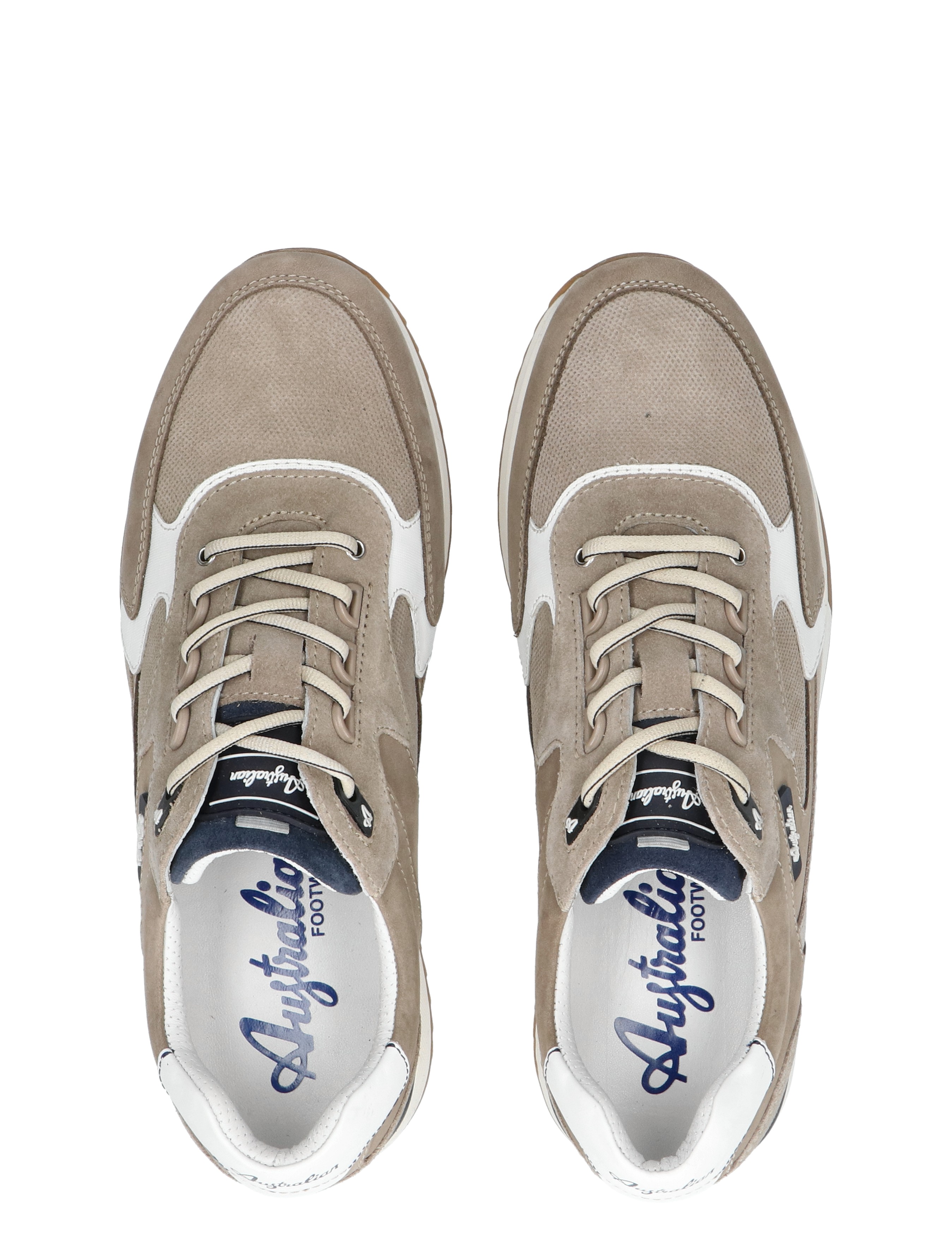 Australian - Bakersville Taupe White G-Wijdte - Heren - Veterschoenen - Casual Veterschoenen - 47087_77_7