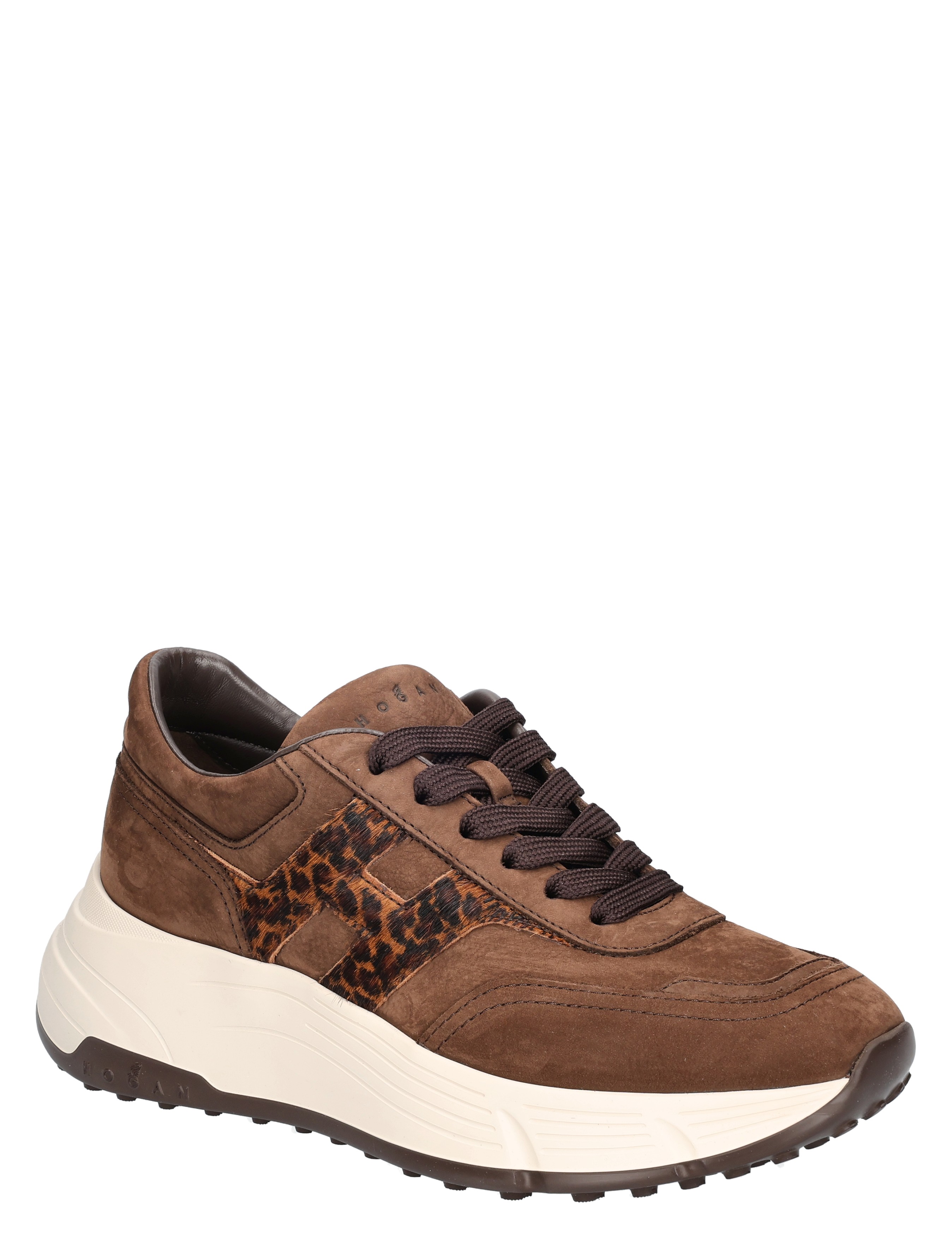 sneaker, bruine schoen, leopard patroon, witel-gewone zool, sportschoen