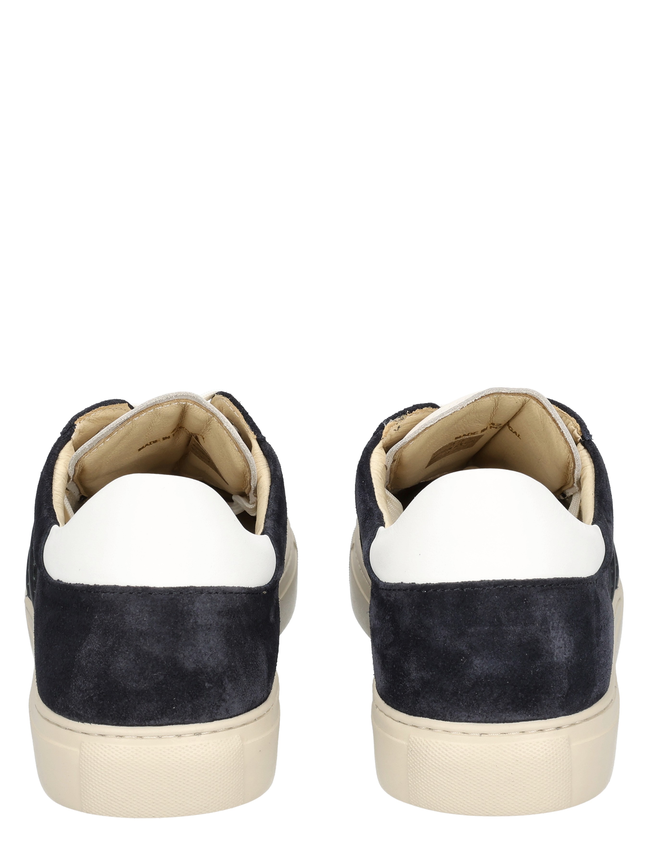 sneaker,  donkerblauw,  suède,  witte tong/hak,  rubberzool