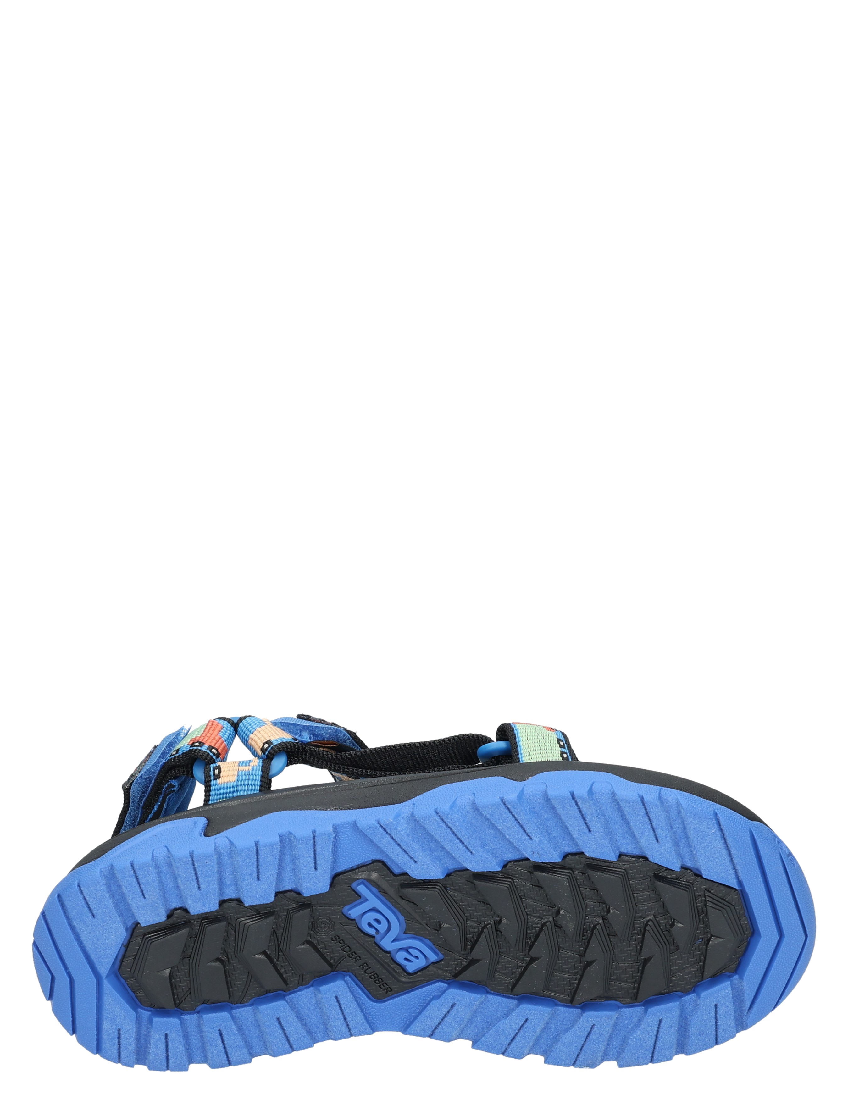 sandalen, outdoor, vlechtband, getande zool, blauw