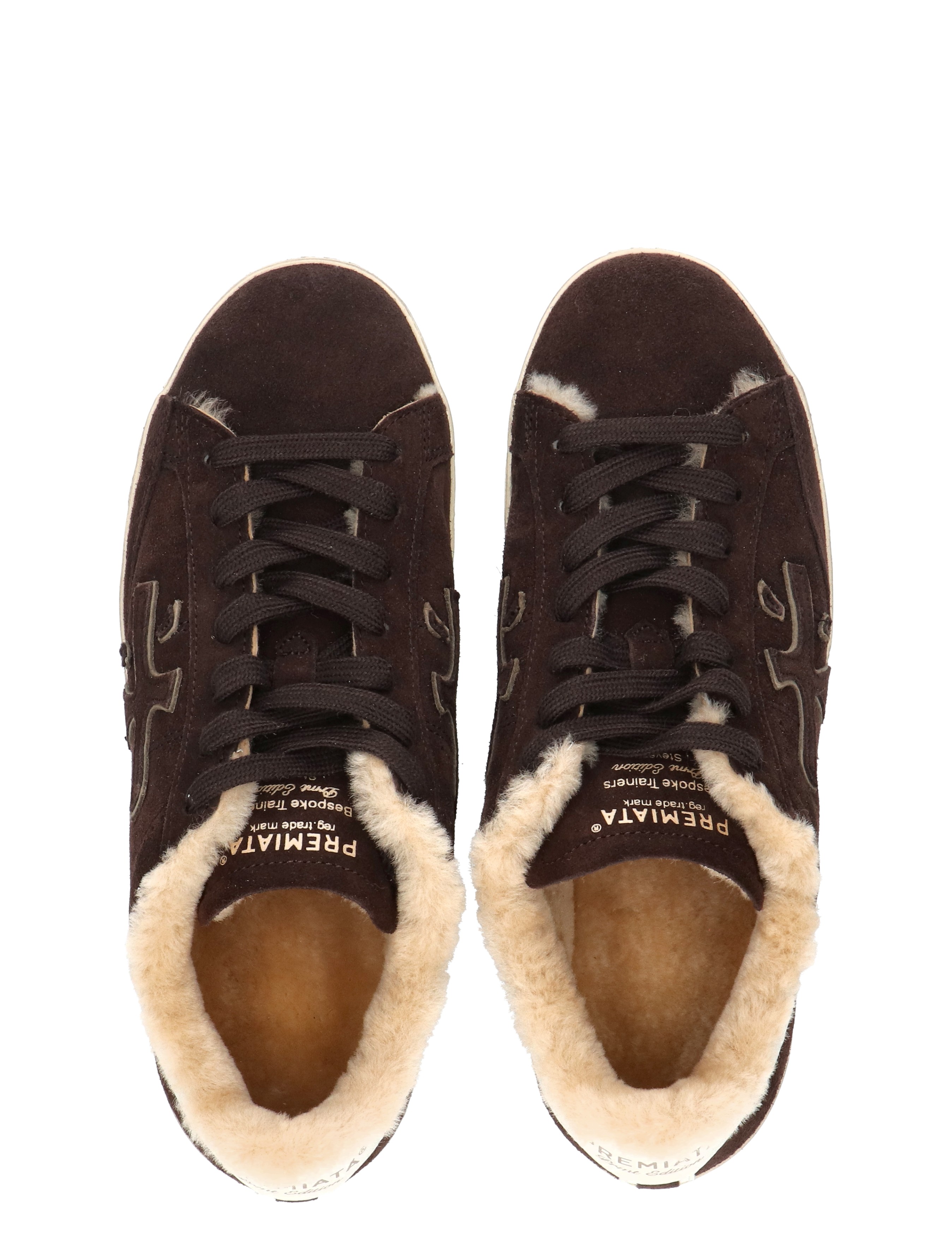 bruine schoenen, sneakers, schapenvachtvoering, luxe voering, veterschoenen