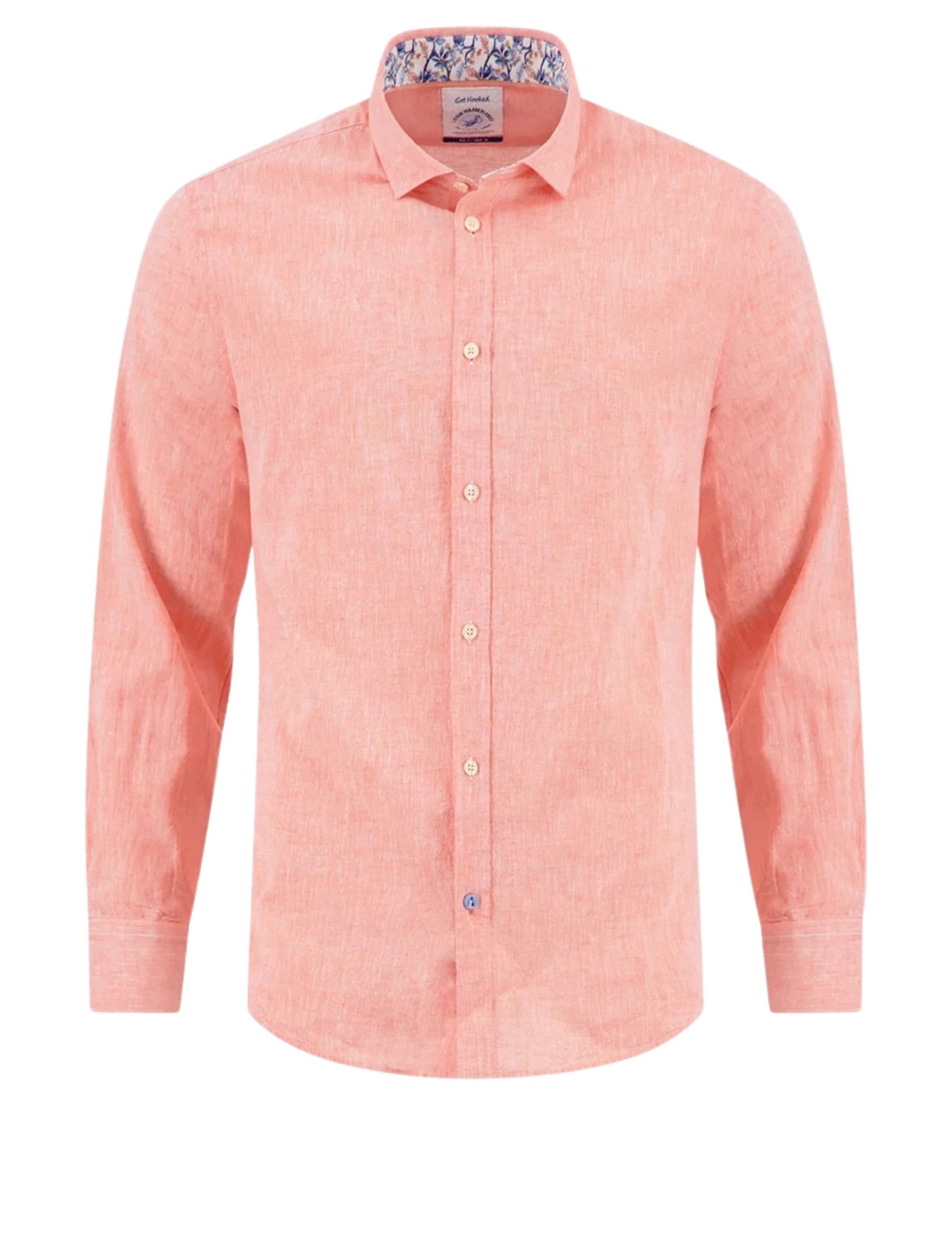 A Fish Named Fred - Shirt Linen 456 Peach - Heren - Shirts - 51194_48_1