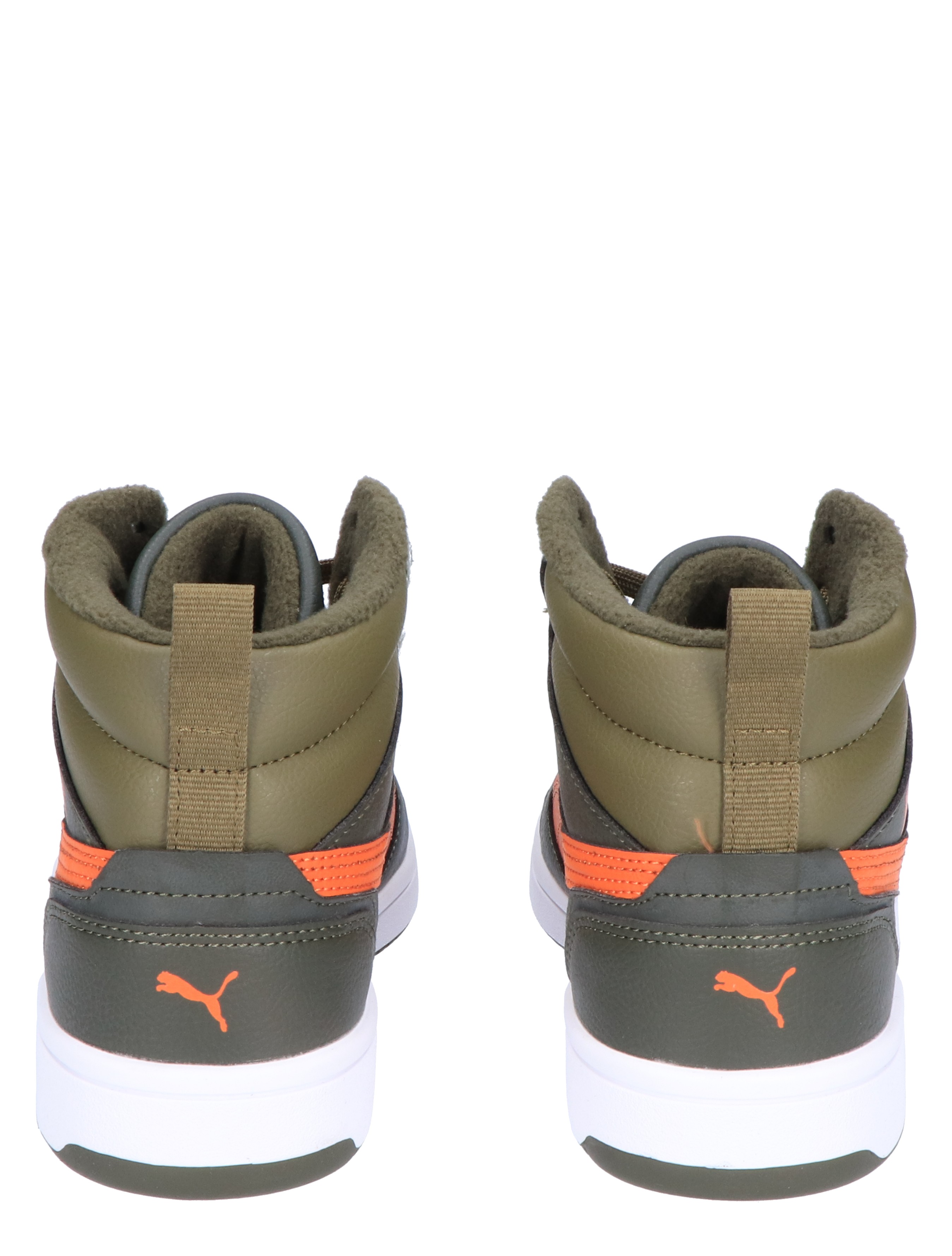 Puma - Rebound V6 Mid Wheater Jr Dark Olive Maple Syrup - Meisjes - Jongens - Sneakers - Sneakers - Hoge Sneakers - Hoge Sneakers - 44966_66_6
