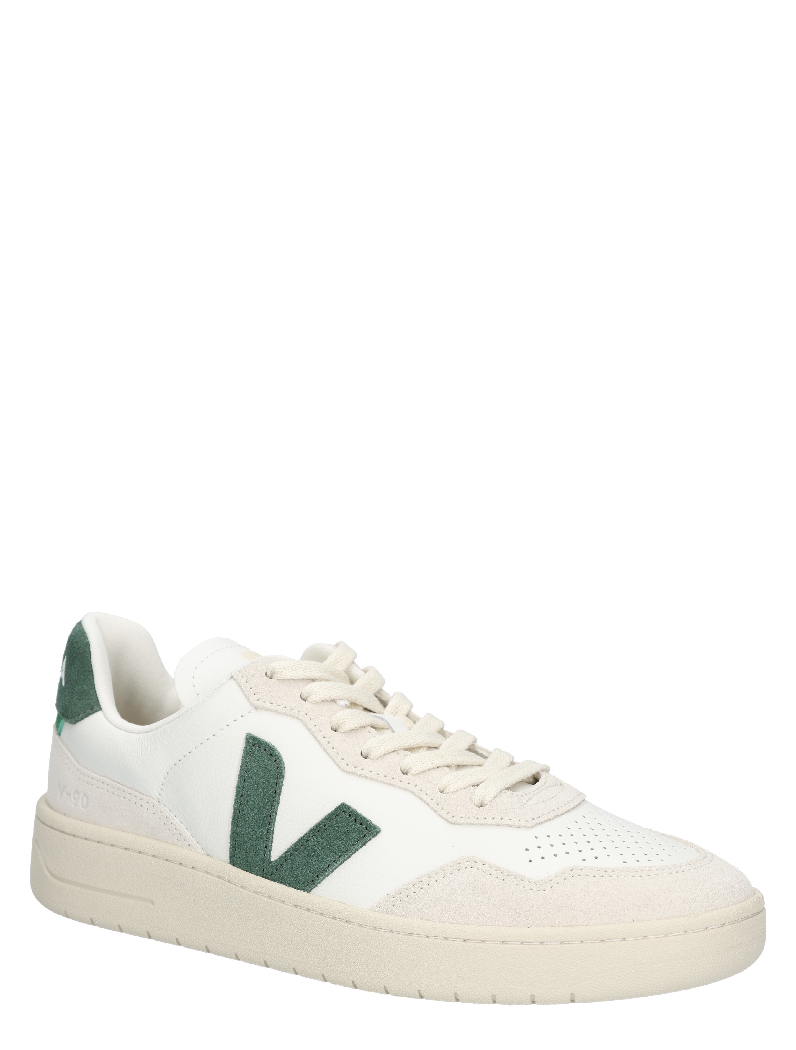 Veja - V-90 Men Leather VD2003384 Extra White Cypres - Heren - Lage Sneakers - Sneakers - 48204_86_3