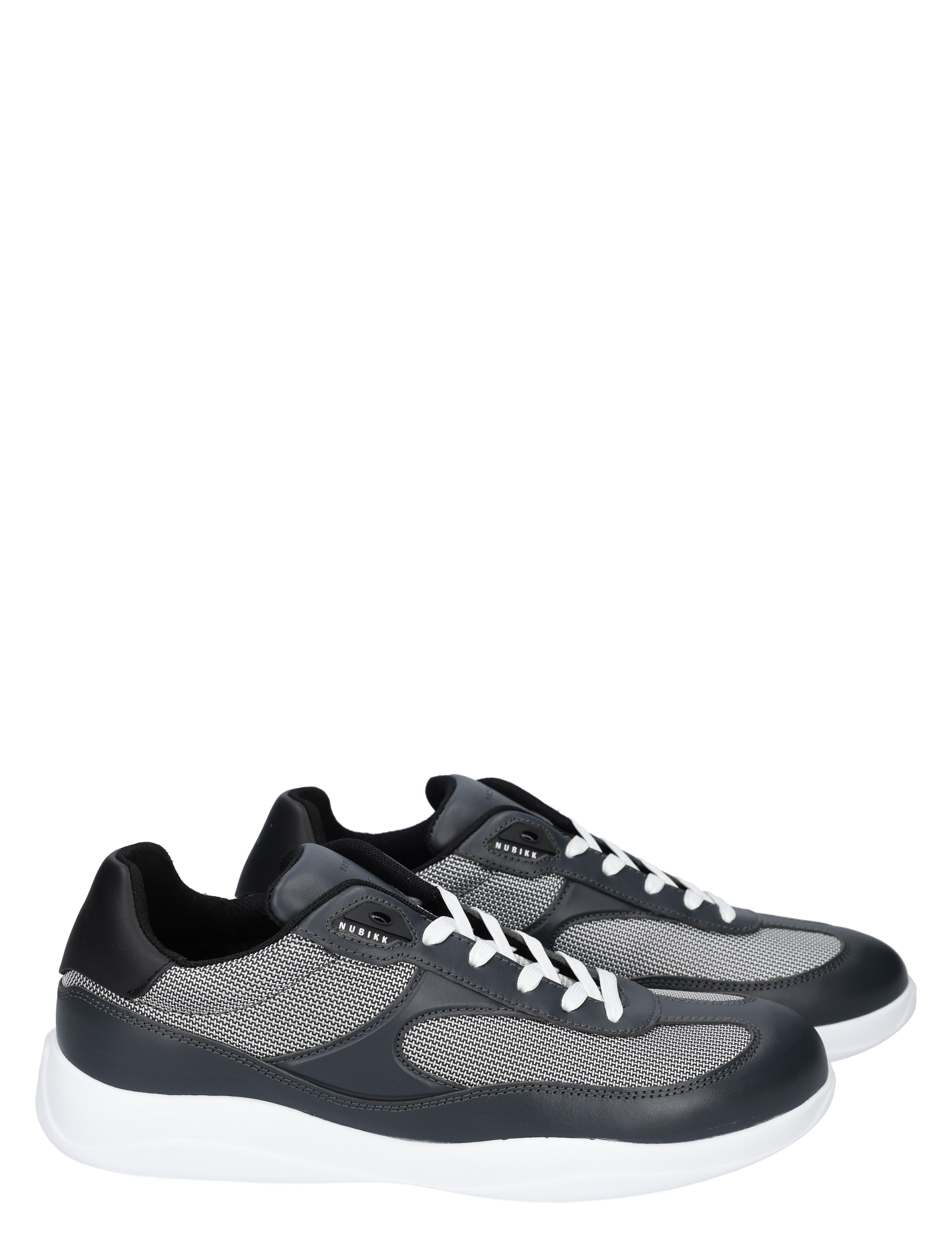 sneaker, donkergrijs, mesh, witte zool, luxe sportschoen