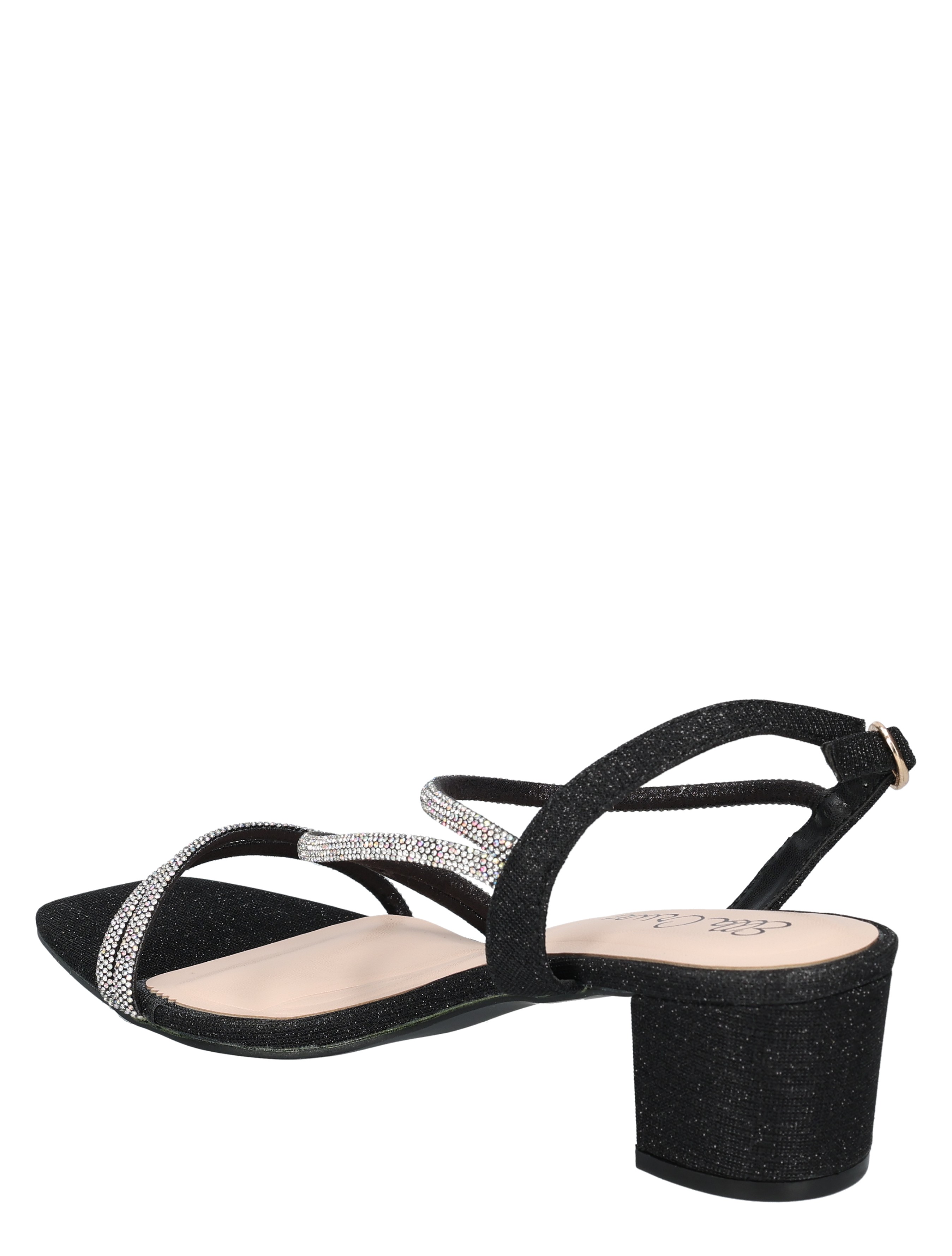 sandalen, blokhak, glitter, spangels, strappy