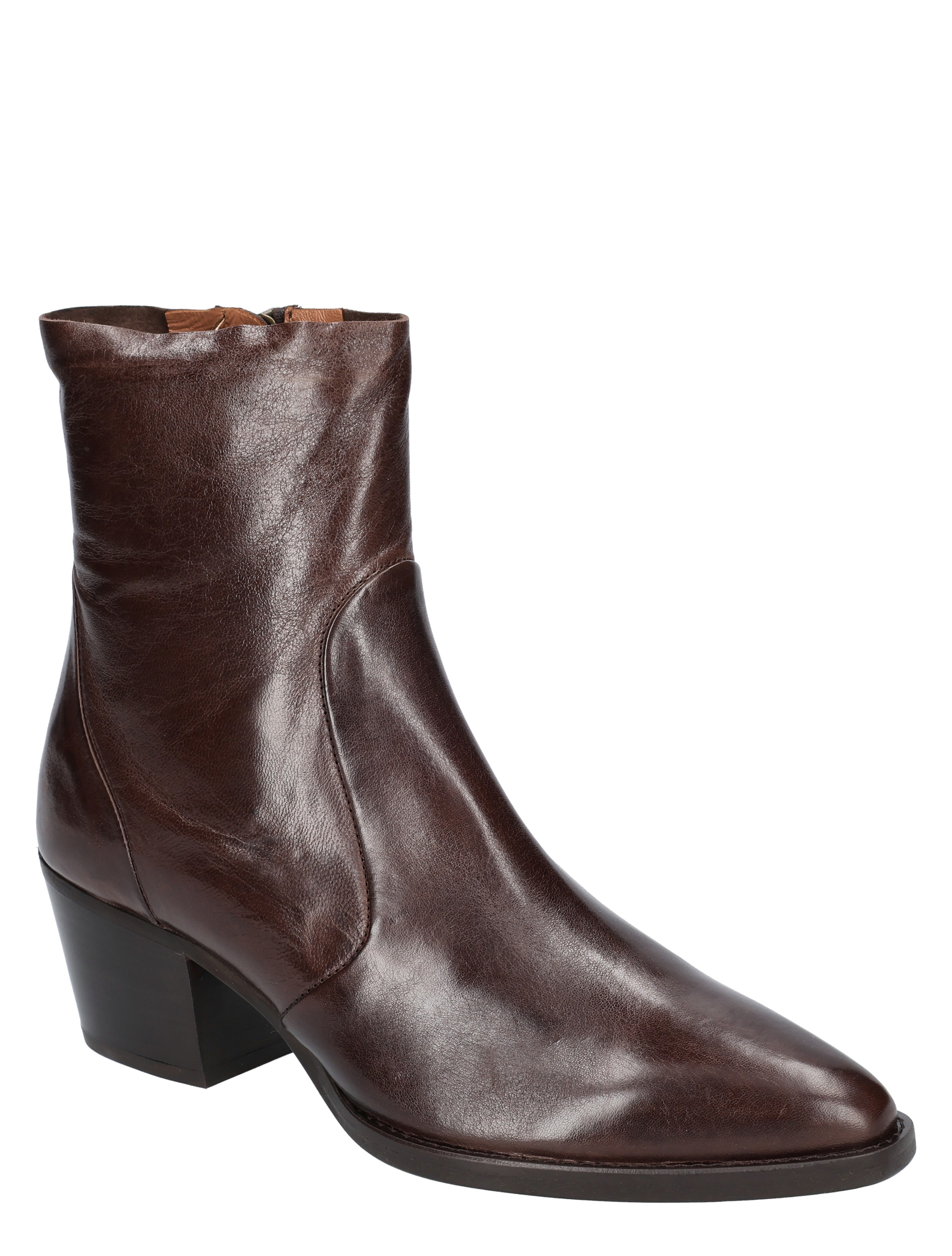 nette laars, bruine enkellaars, lederlook, enkellaars, hak