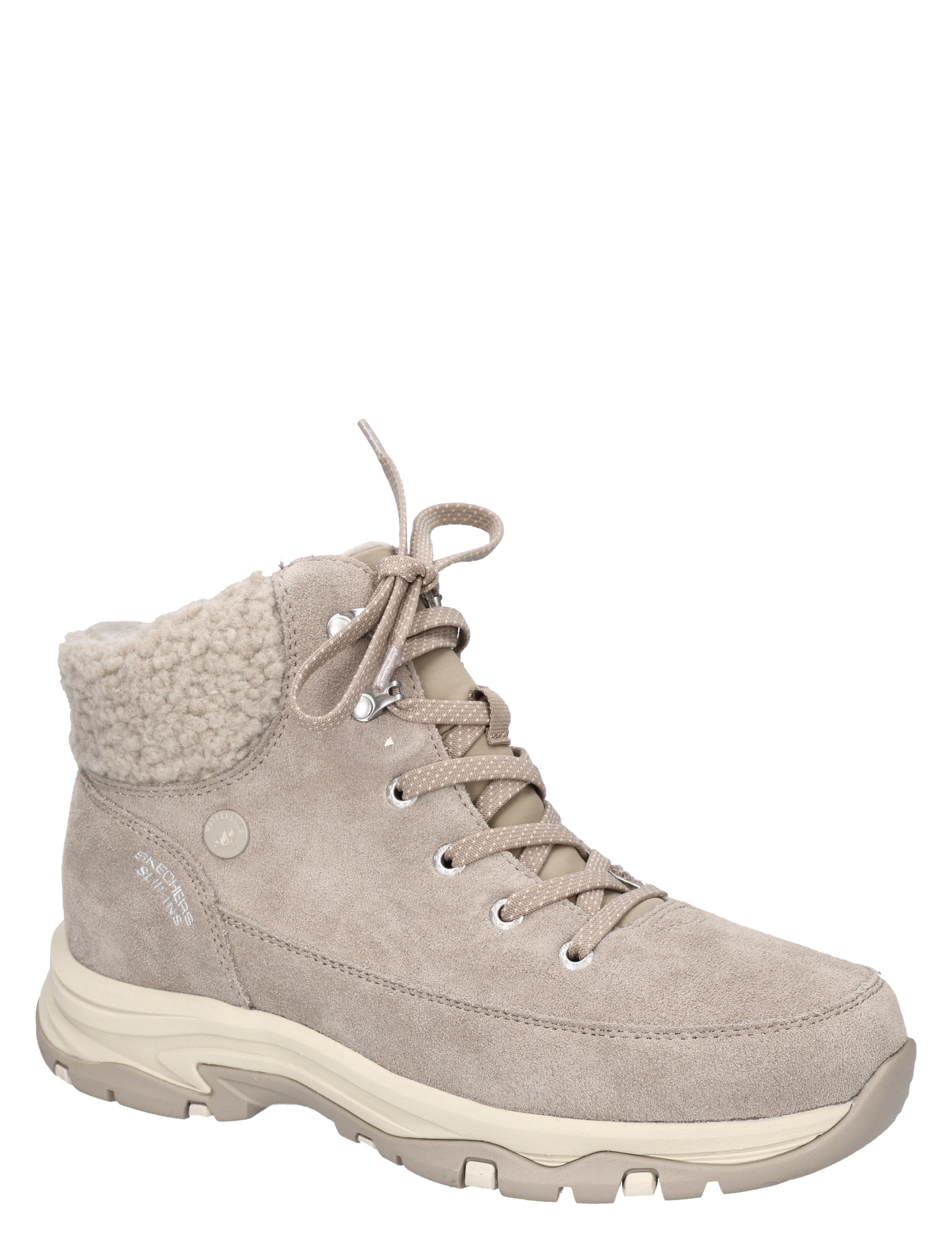 wmn boots, ankle boot, suede, shearling, lug sole