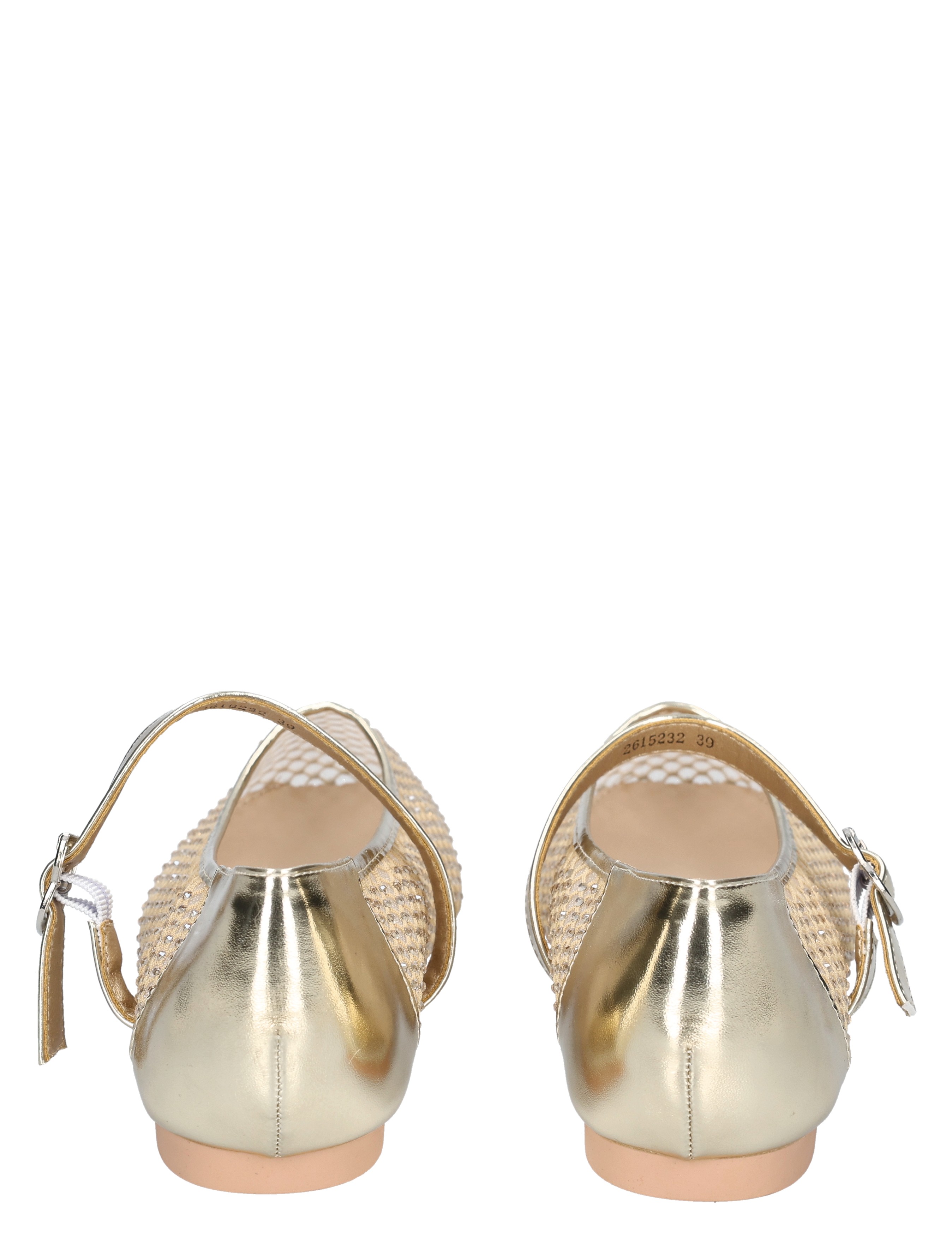 sandaal, riemp strap, goud, platvoet, achterkant