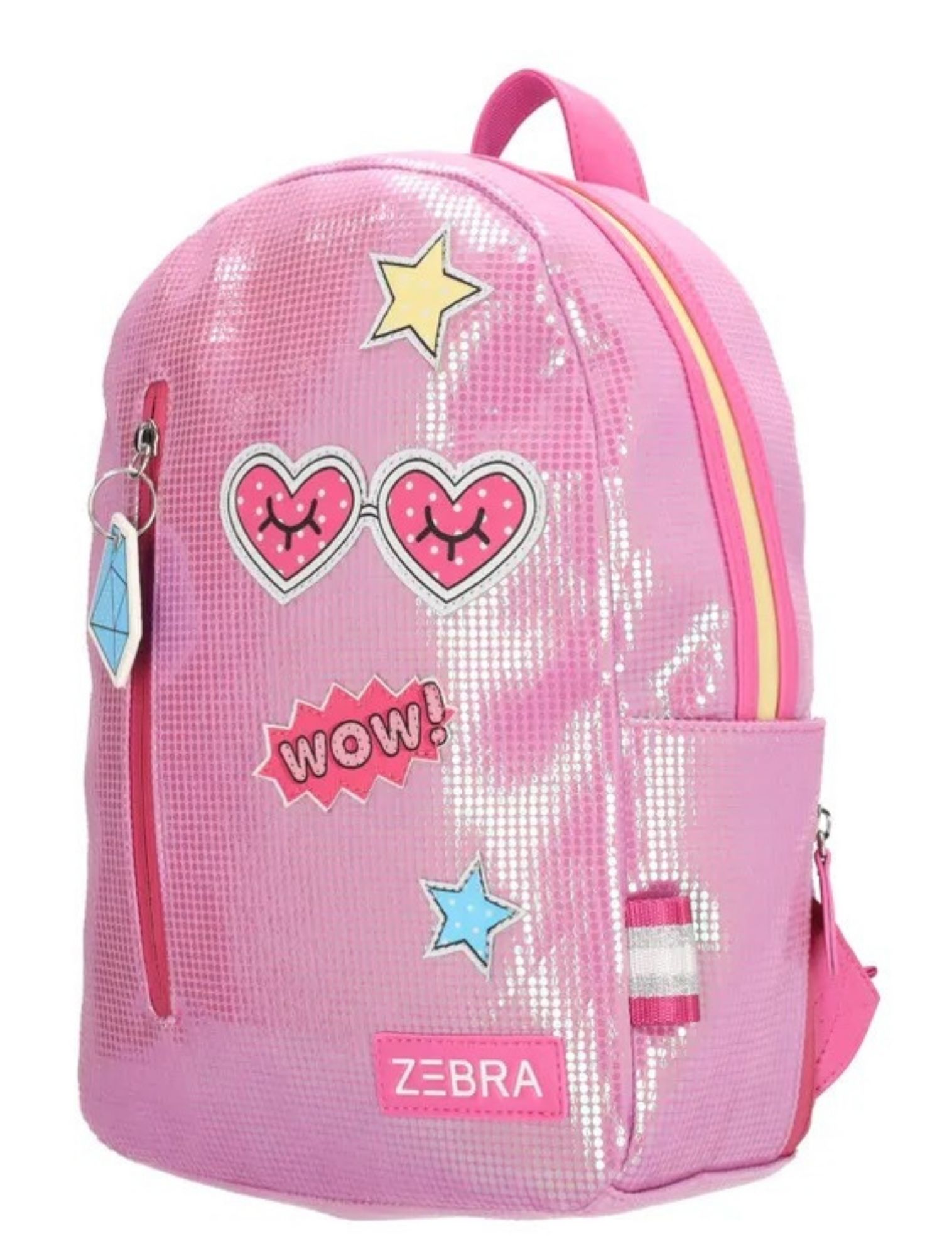 rugzak, kinderrugzak, pink, glitter, decoraties
