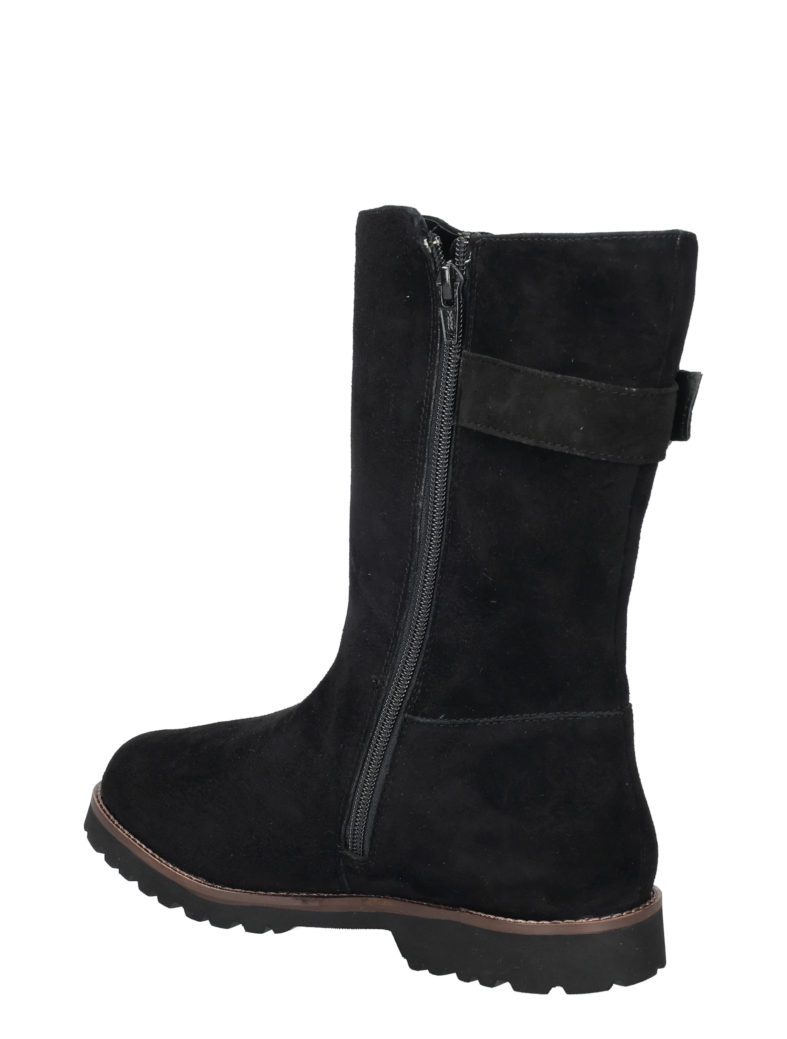 laars, enkellaars, zwarte, suede, rits