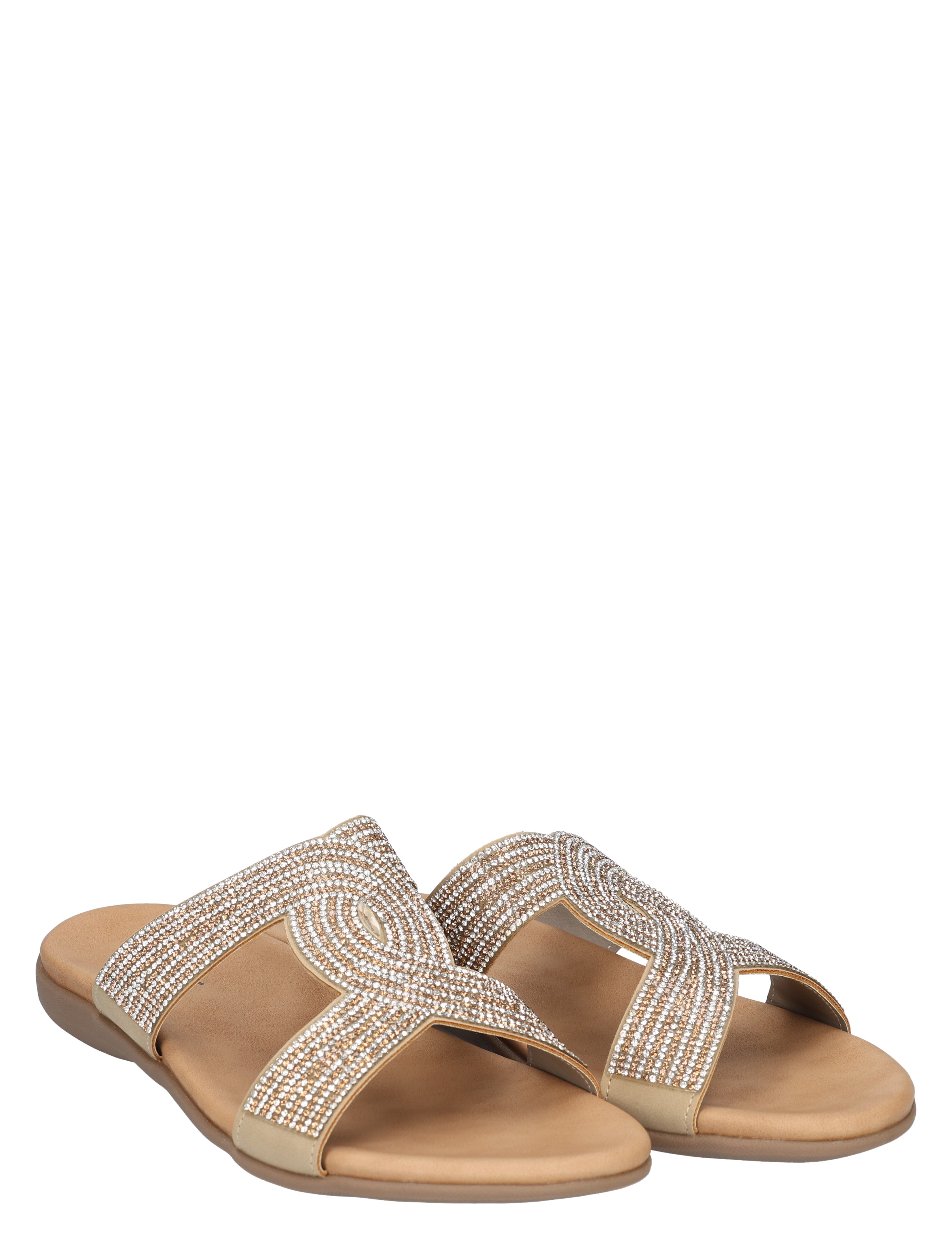 slippers, sandalen, sandalen met studs, gemporteerde sierstenen, open slippers