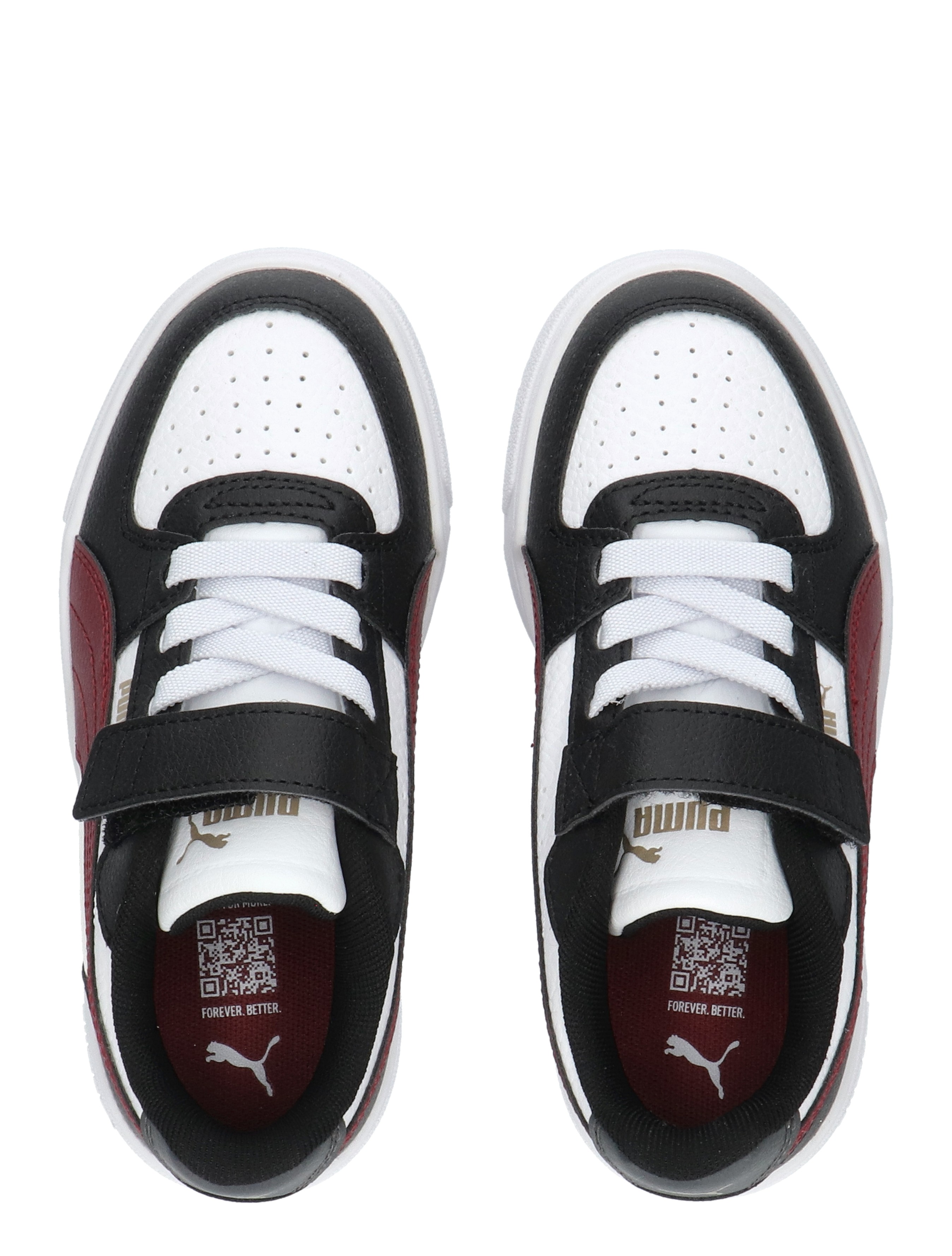 sneakers, kinder sneakers, wit zwart rood, perforatie neus, strapluiting