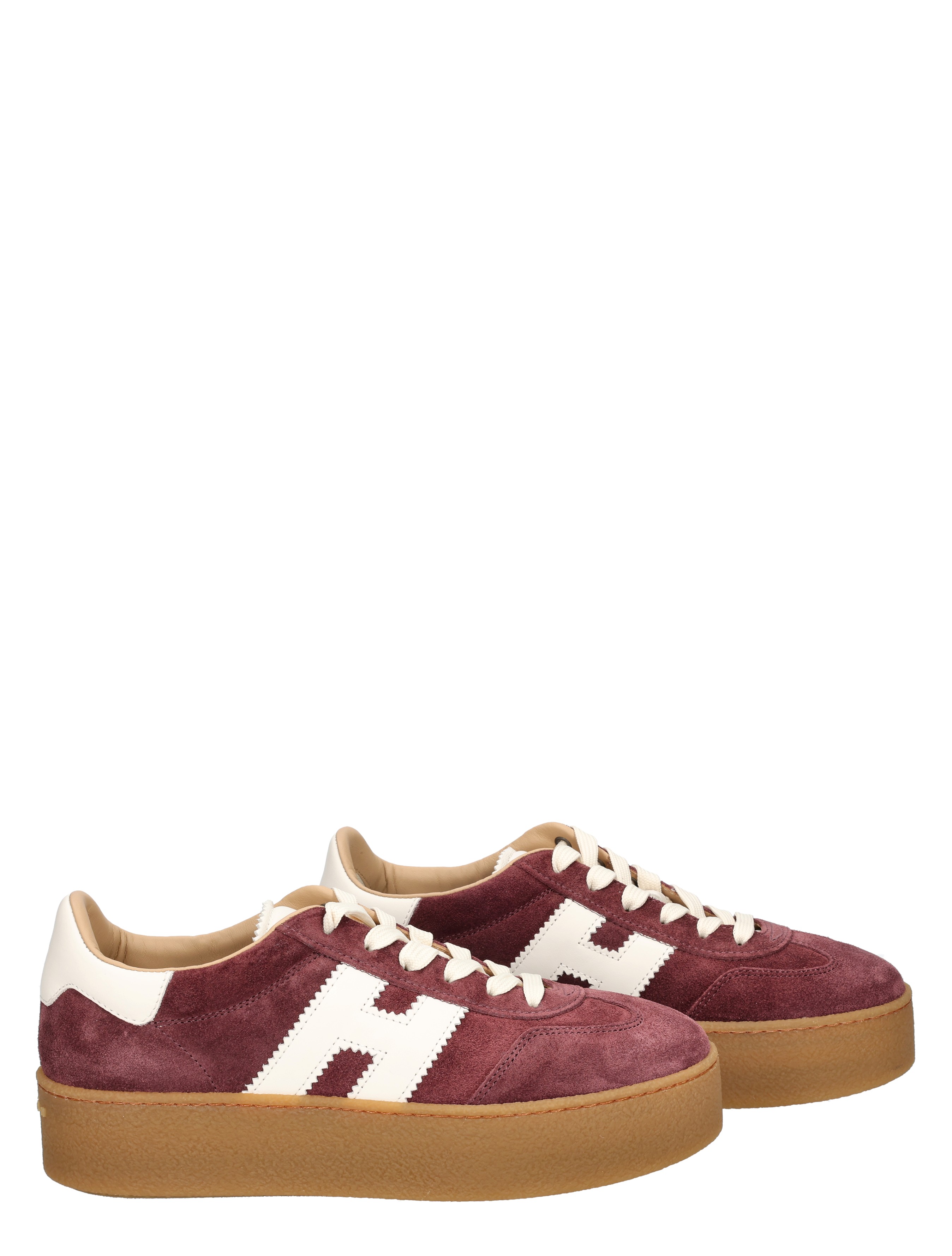 sneakers, suede, burgundy, white-logo, gum sole