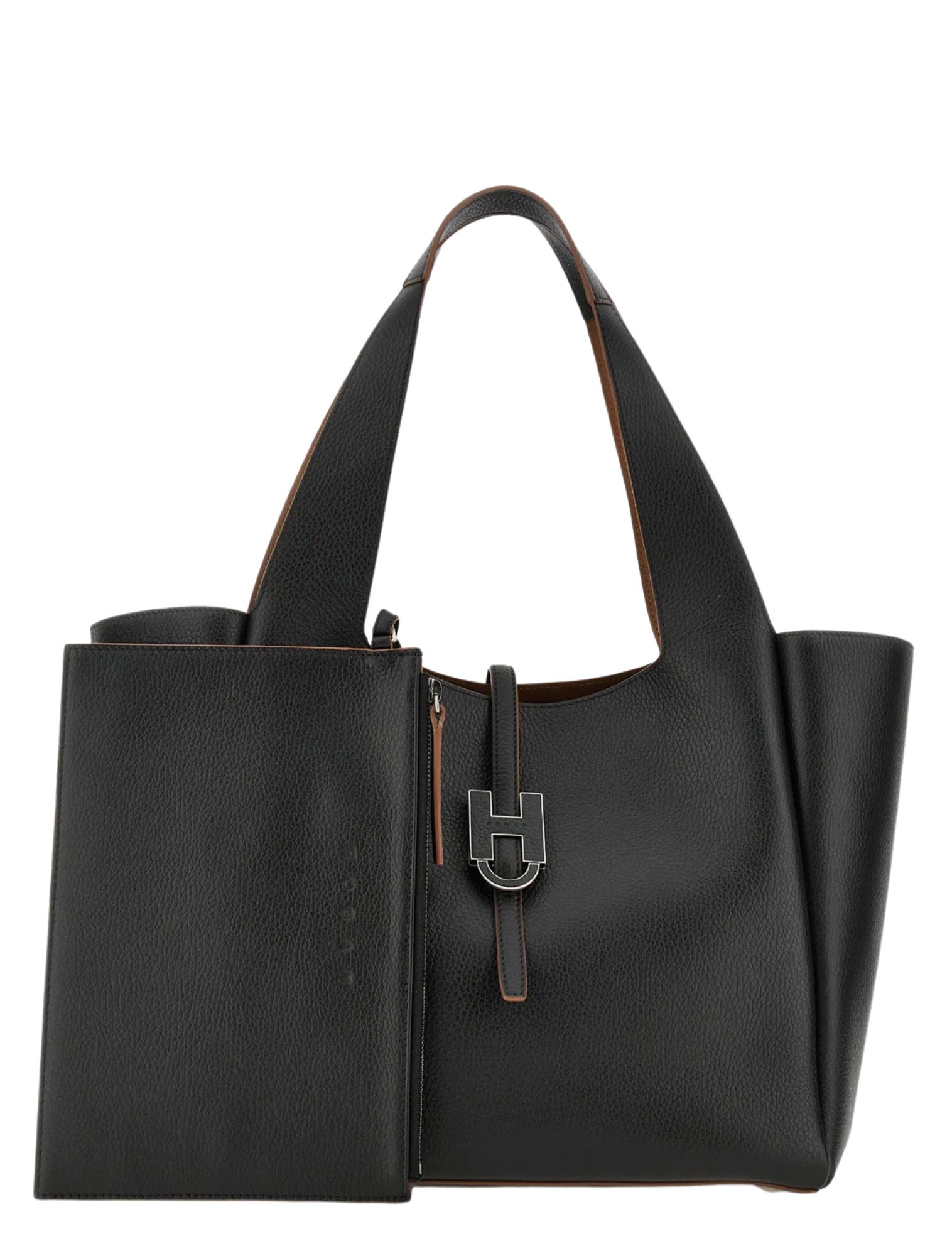 handtas, schoudertas, lederen tas, zwart, tassenhanger
