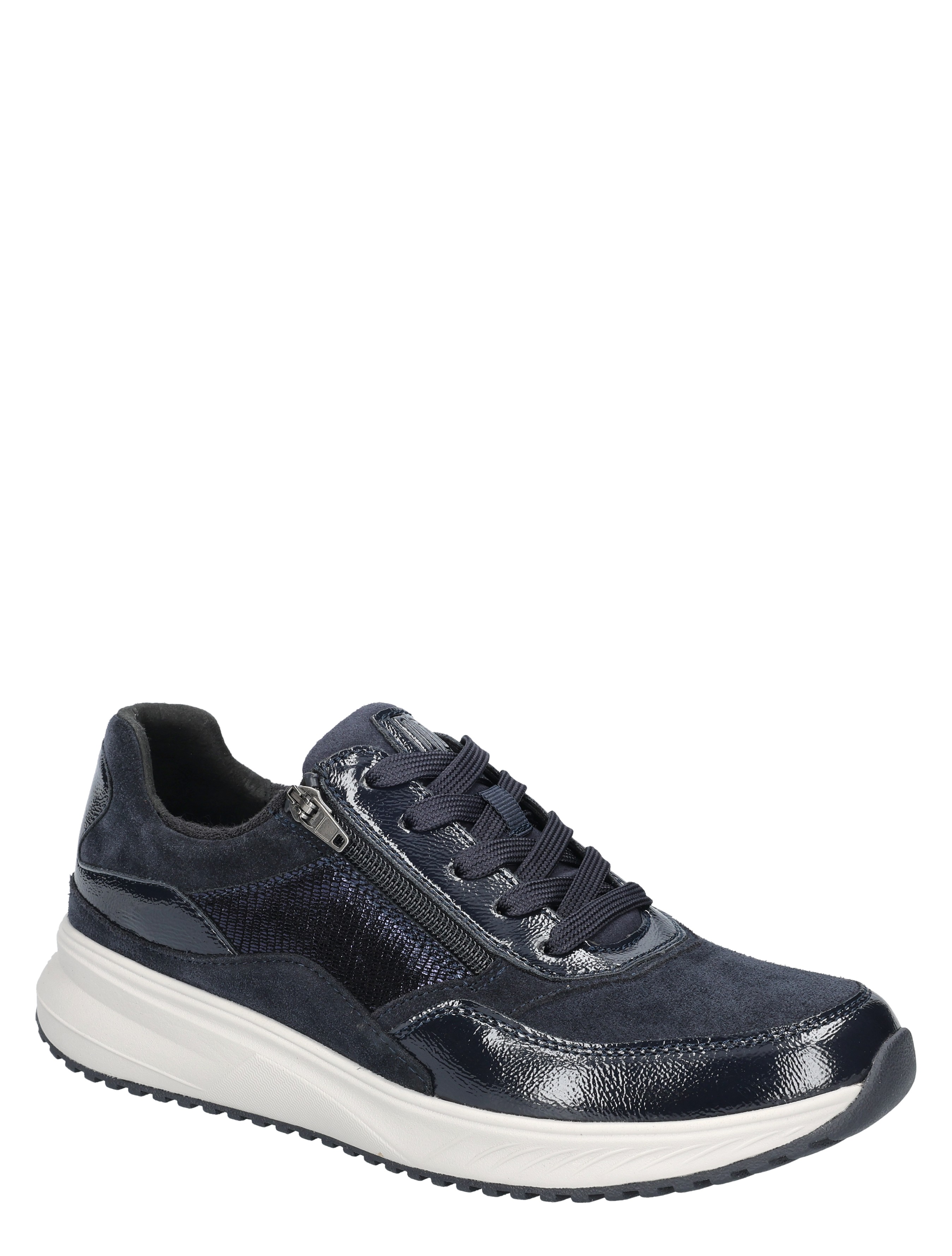 sneaker, sportschoen, donkerblauw, suede, veterschoenen
