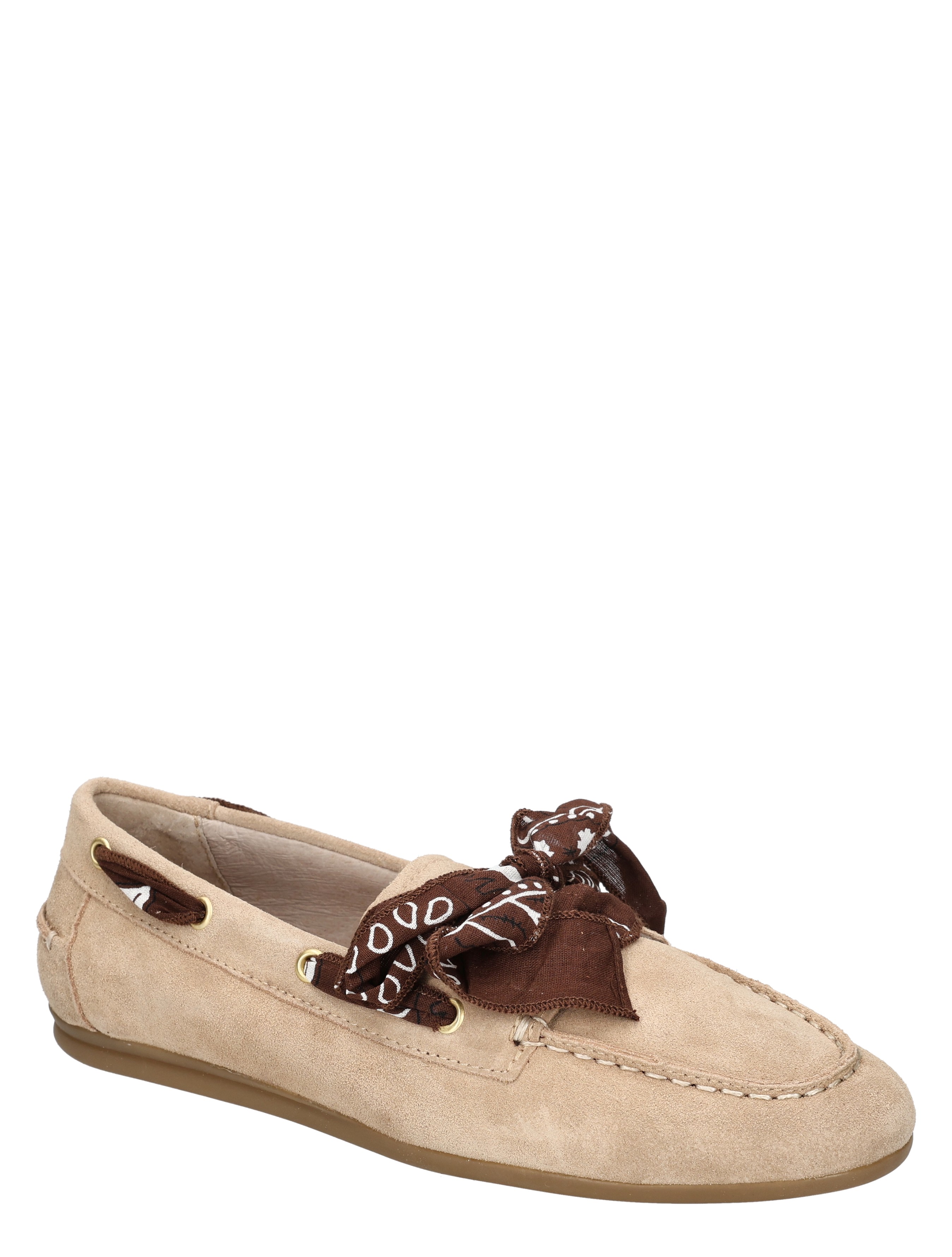 slipper, loafer, suede, beige, bow