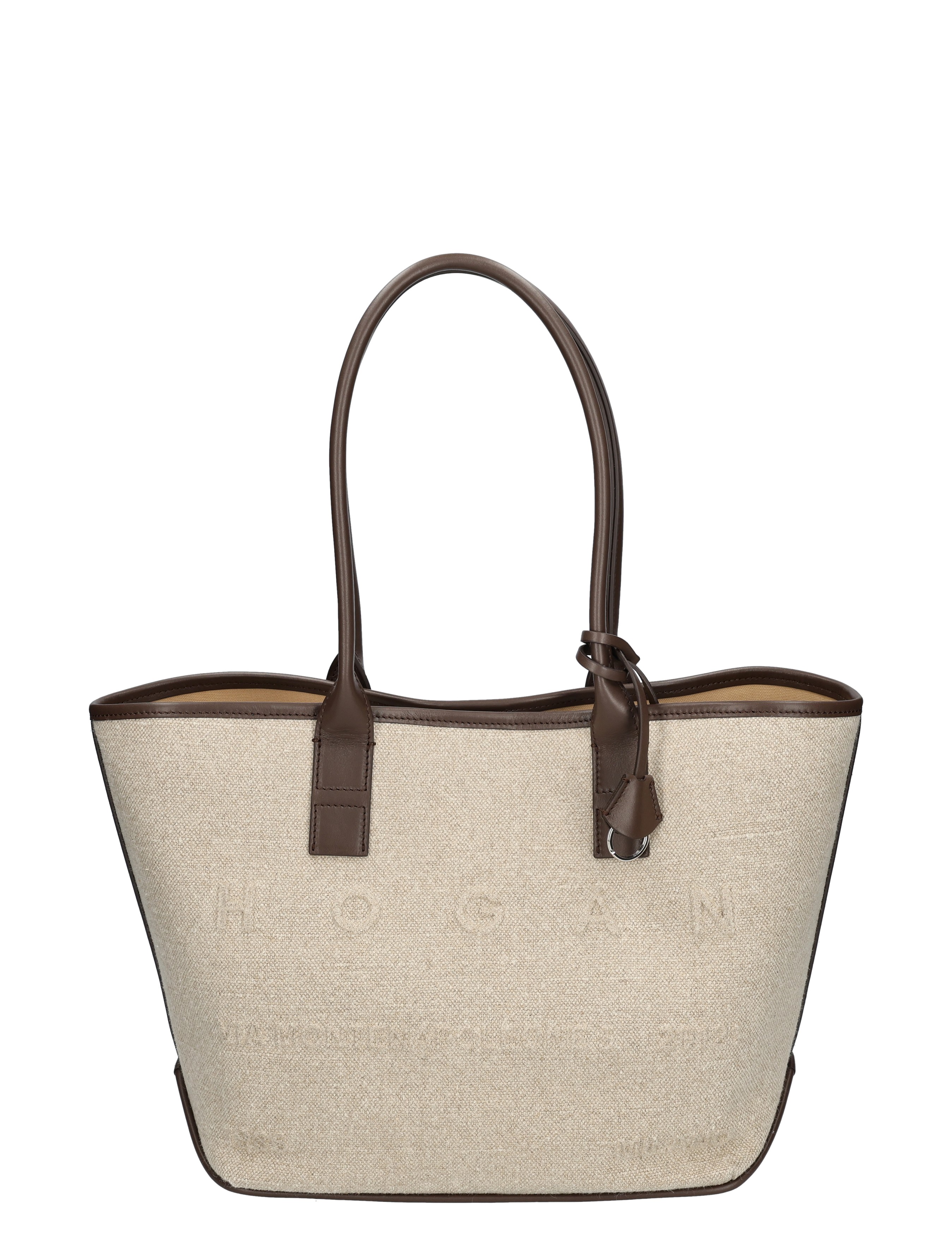 Hogan - Script Shopping Bag Small Brown Ivory - Dames - Schoudertassen - 49673_72_1