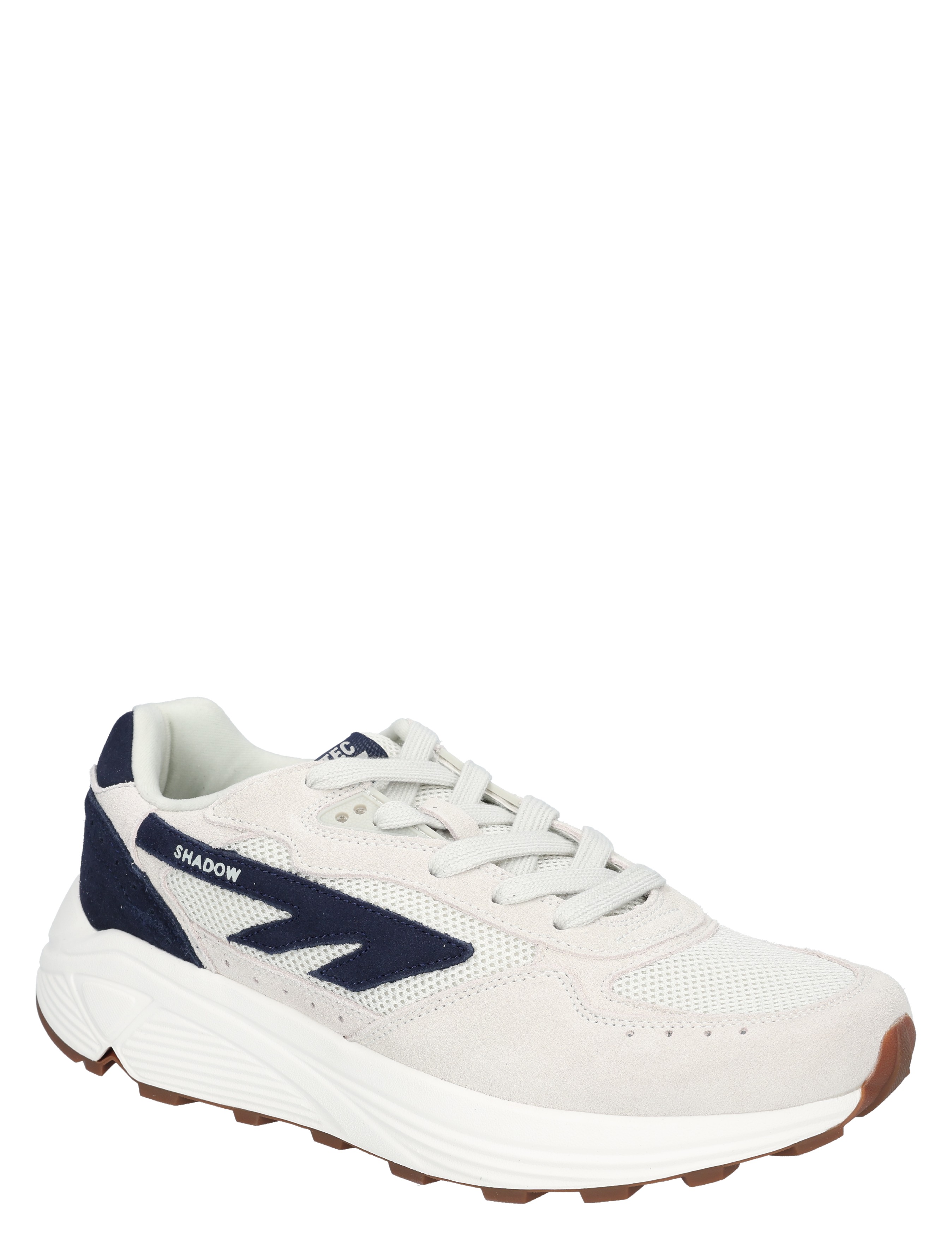 sneaker, witte schoen, mesh bovenwerk, rugzool, navy accenten