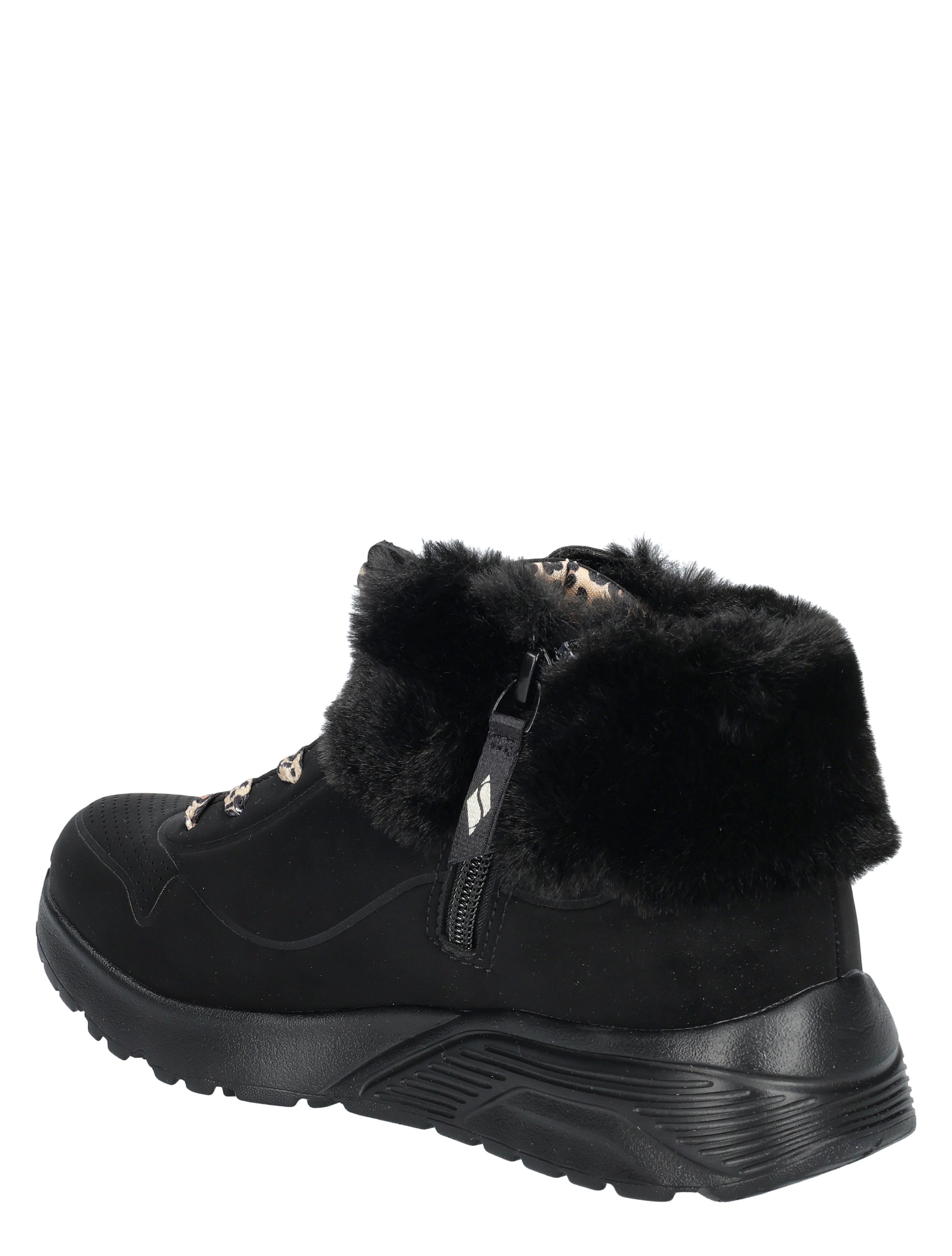 laarzensysteem, winterboot, zwarte schoen, faux fur, rits