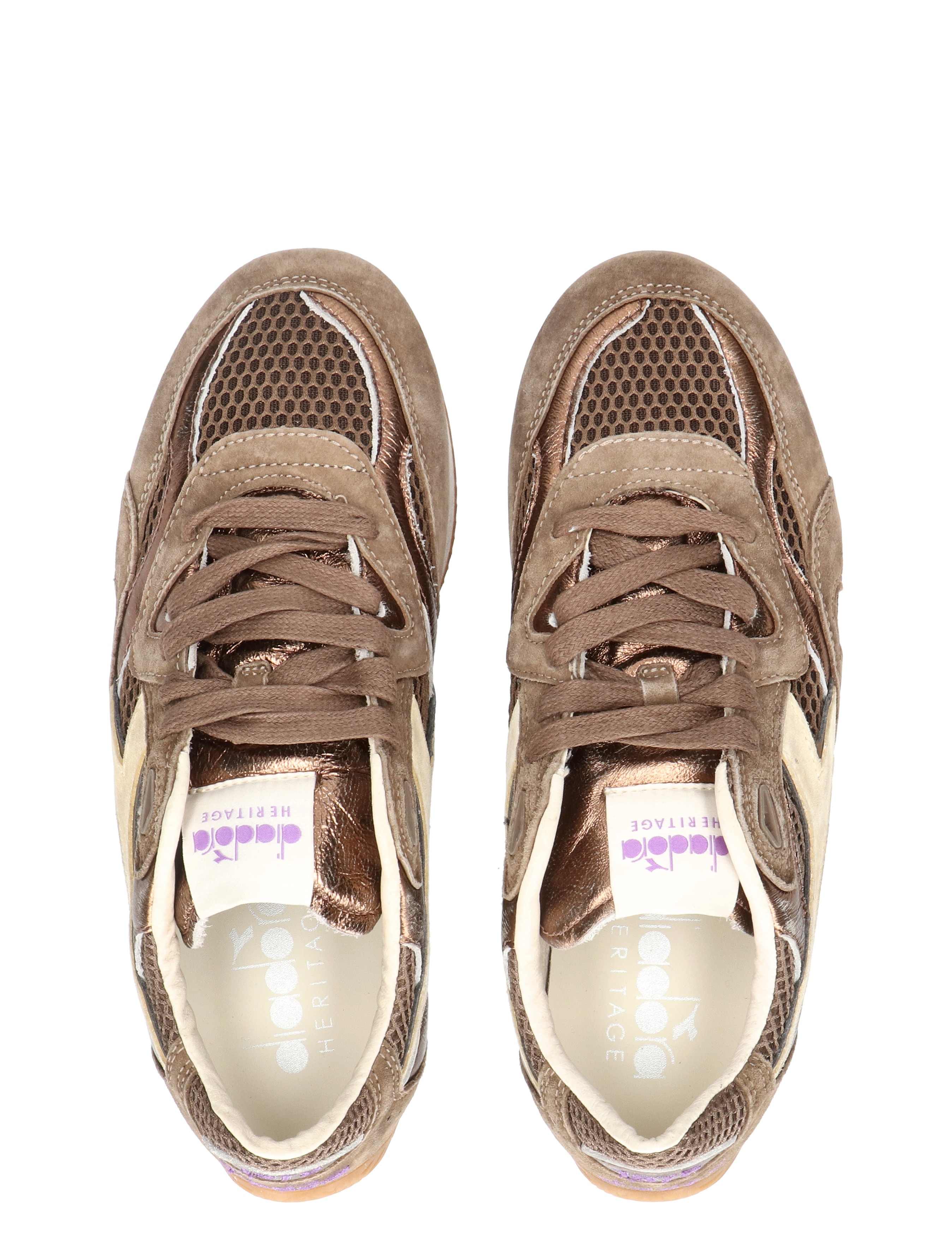 sneakers, sneaker, mesh, bruin, schoenen